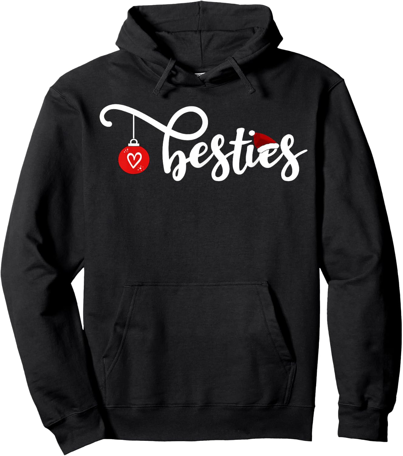 Besti Friend Christmas Cute Besties Christmas Hoodie - Hoodie | Black