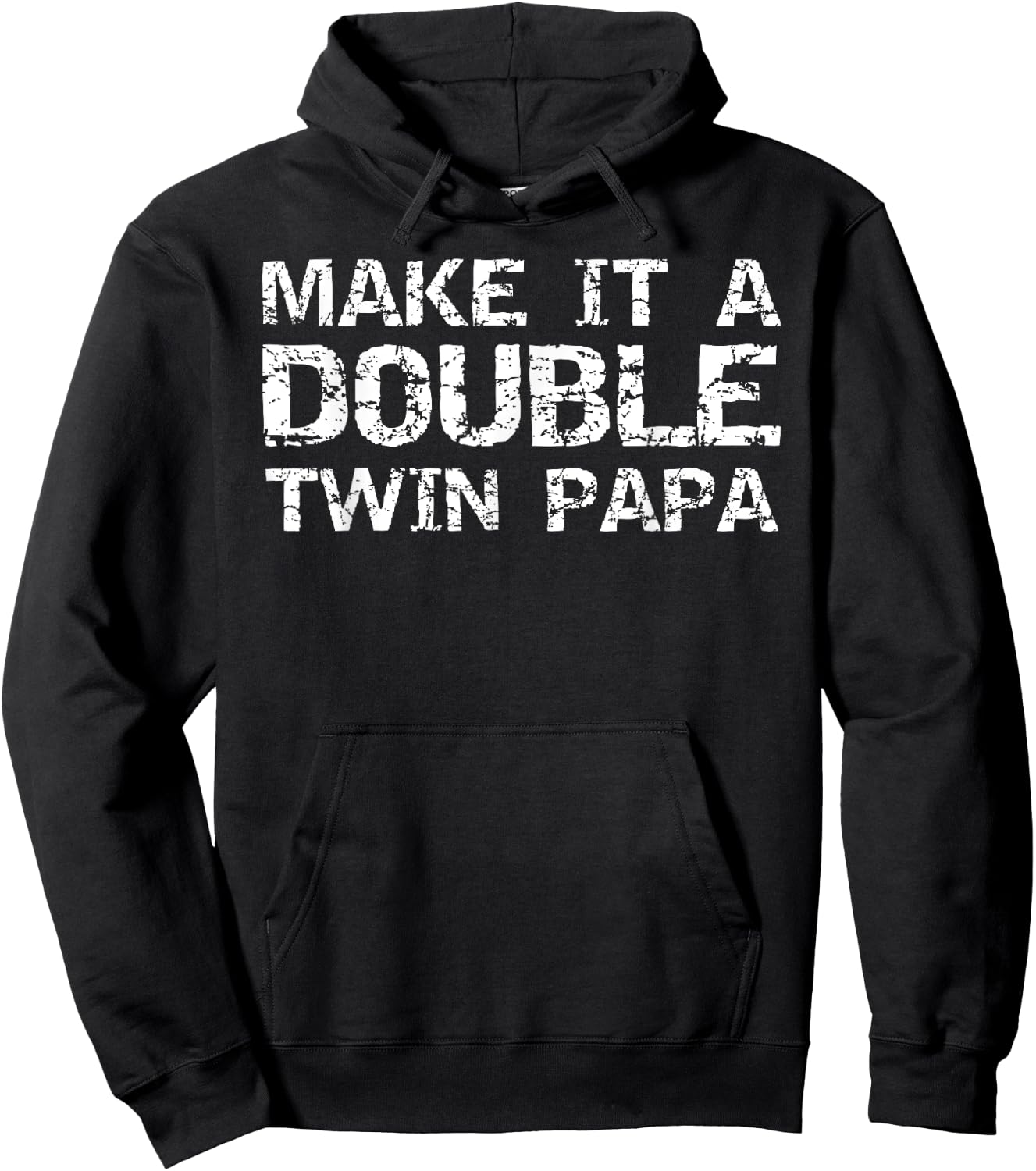 Make it a Double Twin Papa Pregnancy Reveal Twin Grandfather Hoodie - Hoodie | Black