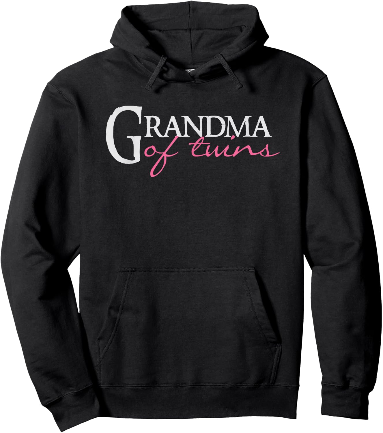 BullQuack Grandma of Twins - Proud Twin Grandparent Hoodie - Hoodie | Black