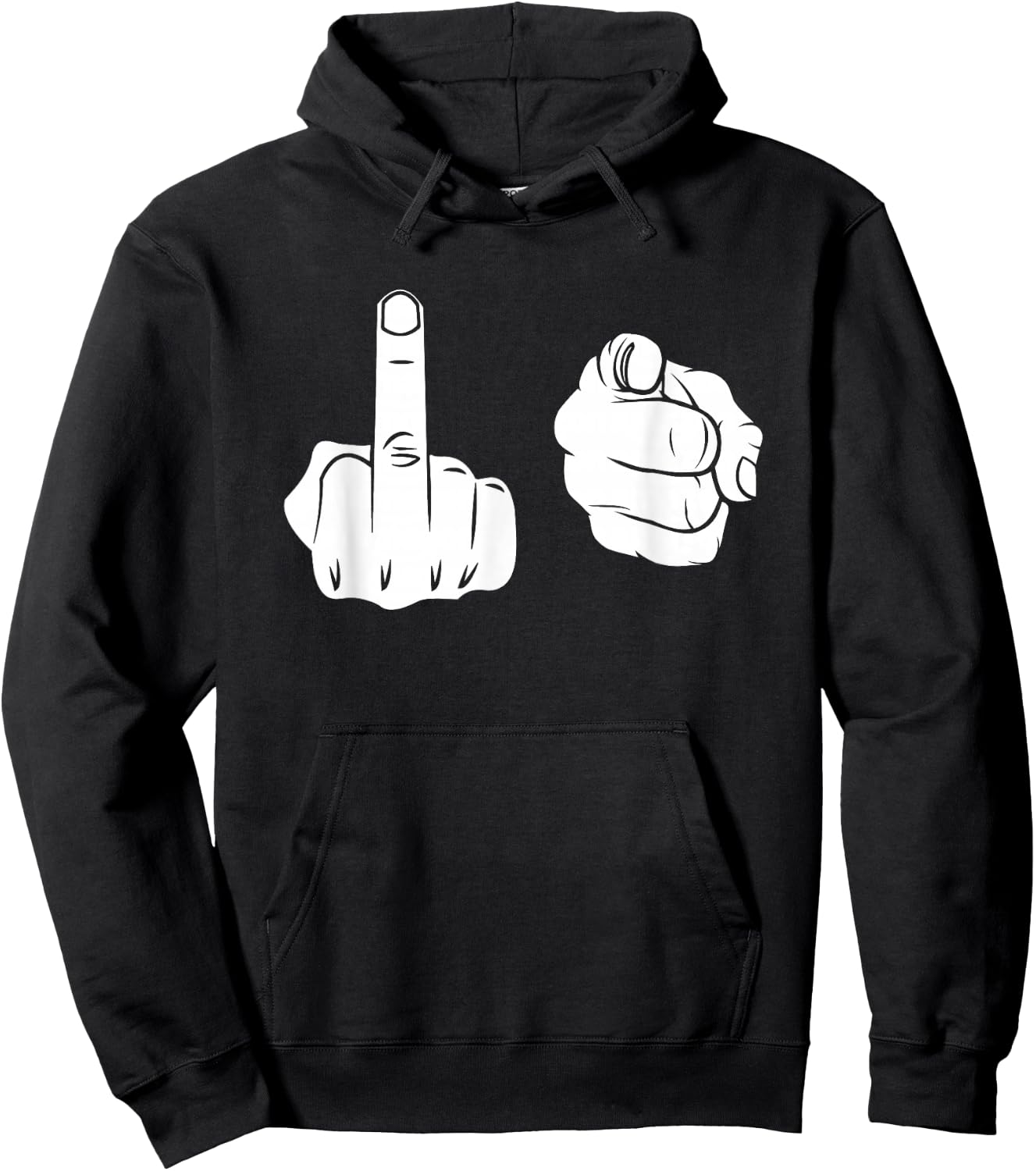 Fuck-You Shirt Middle Finger Pointing Fuk You F.uck You Hoodie - Hoodie | Black