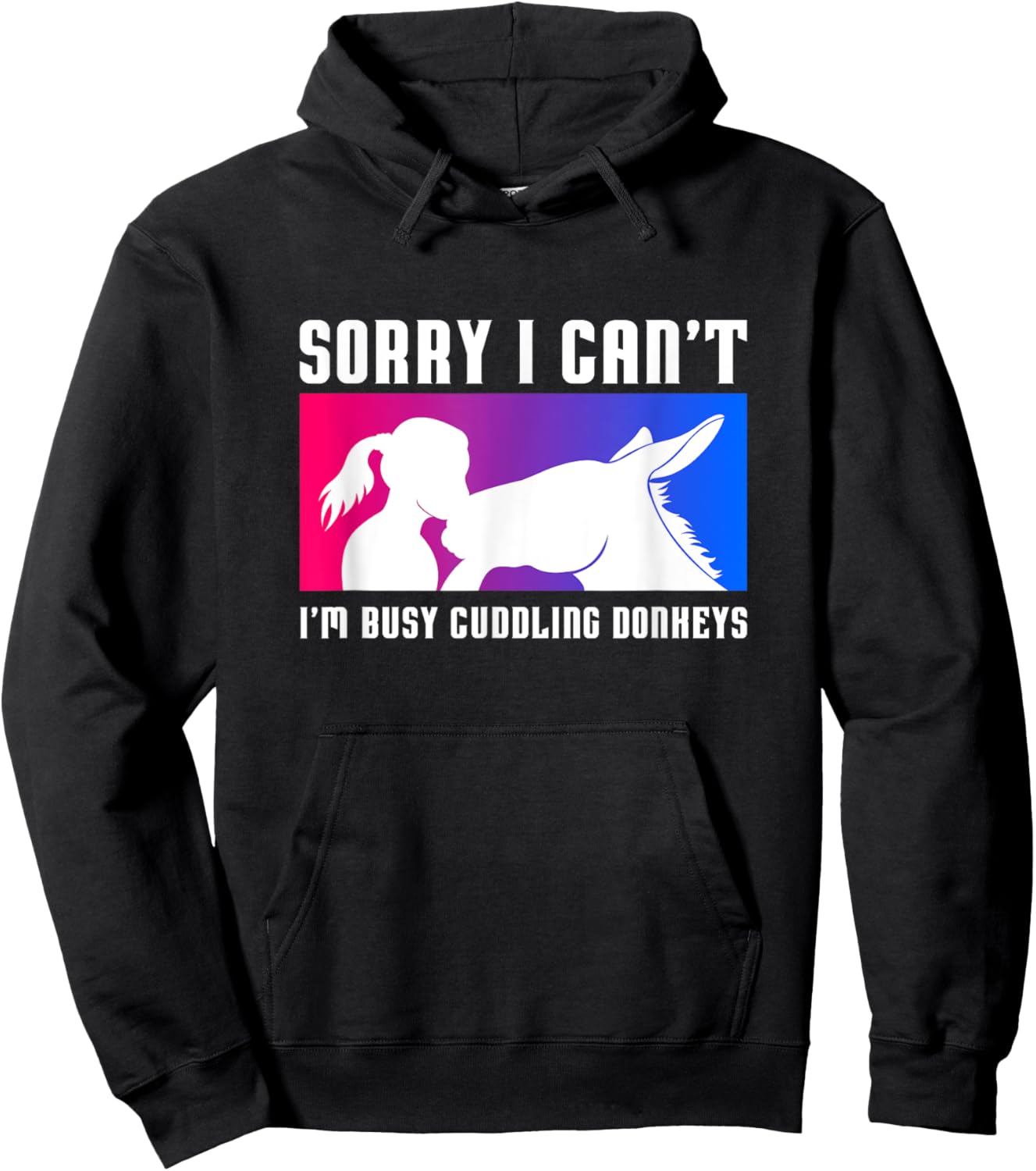 Cuddling Donkeys Ironic Baby Donkey Hoodie - Hoodie | Black