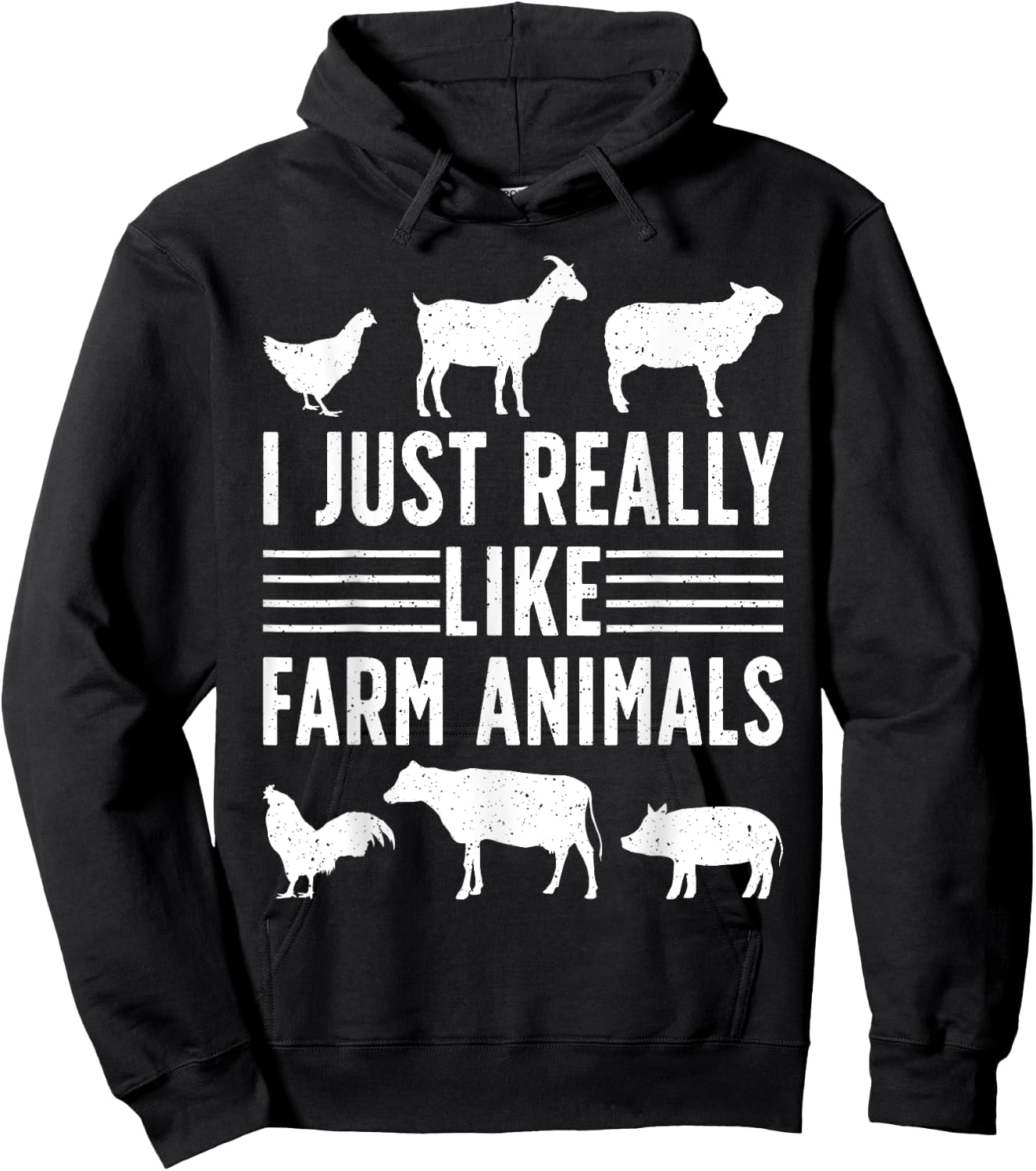 I Just Really Like Farm Animals Funny Farming Farmer Hoodie - Hoodie | Black