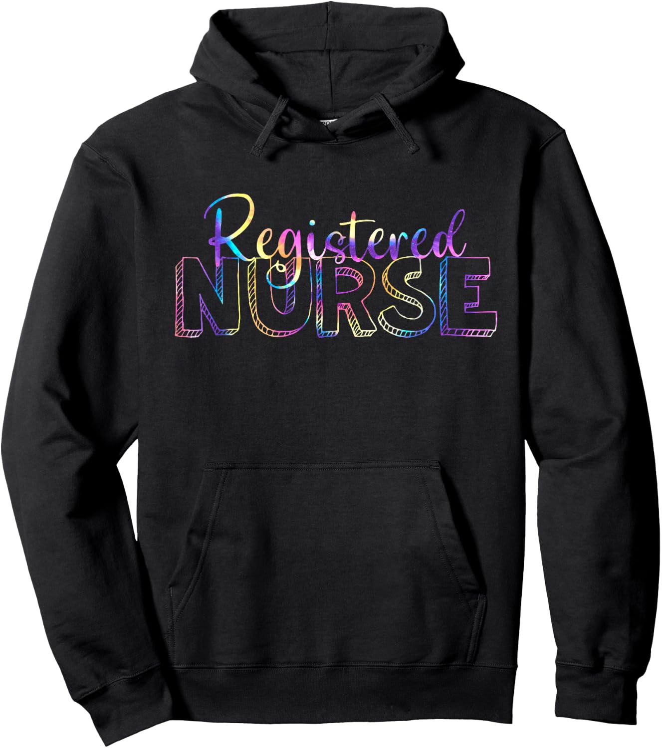 Cute Tie Dye Registered Nurse RN Nursing school graduation Hoodie - Hoodie | Black