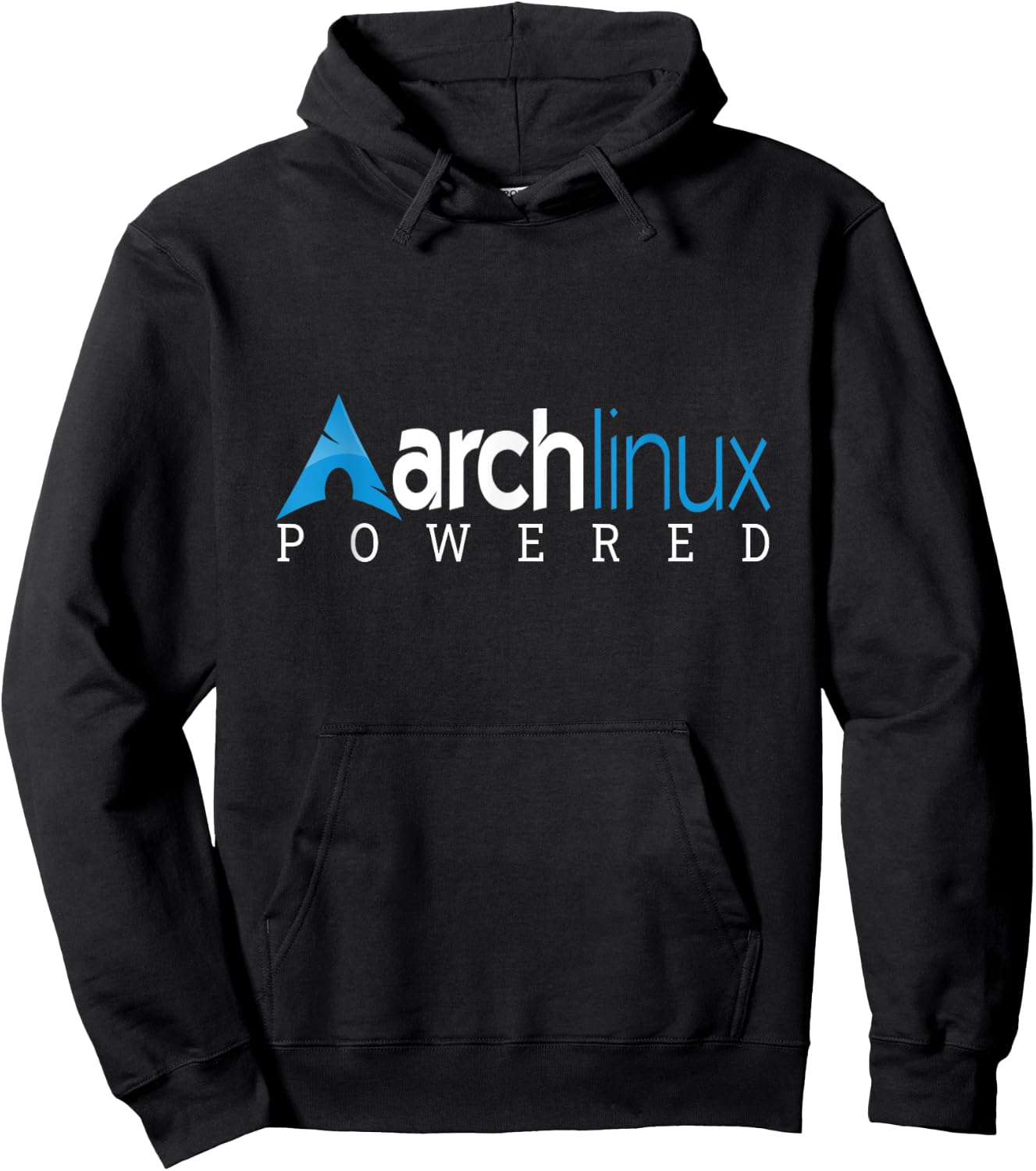 Powered by Arch Linux tagline and Logo Open Source Os Hoodie - Hoodie | Black