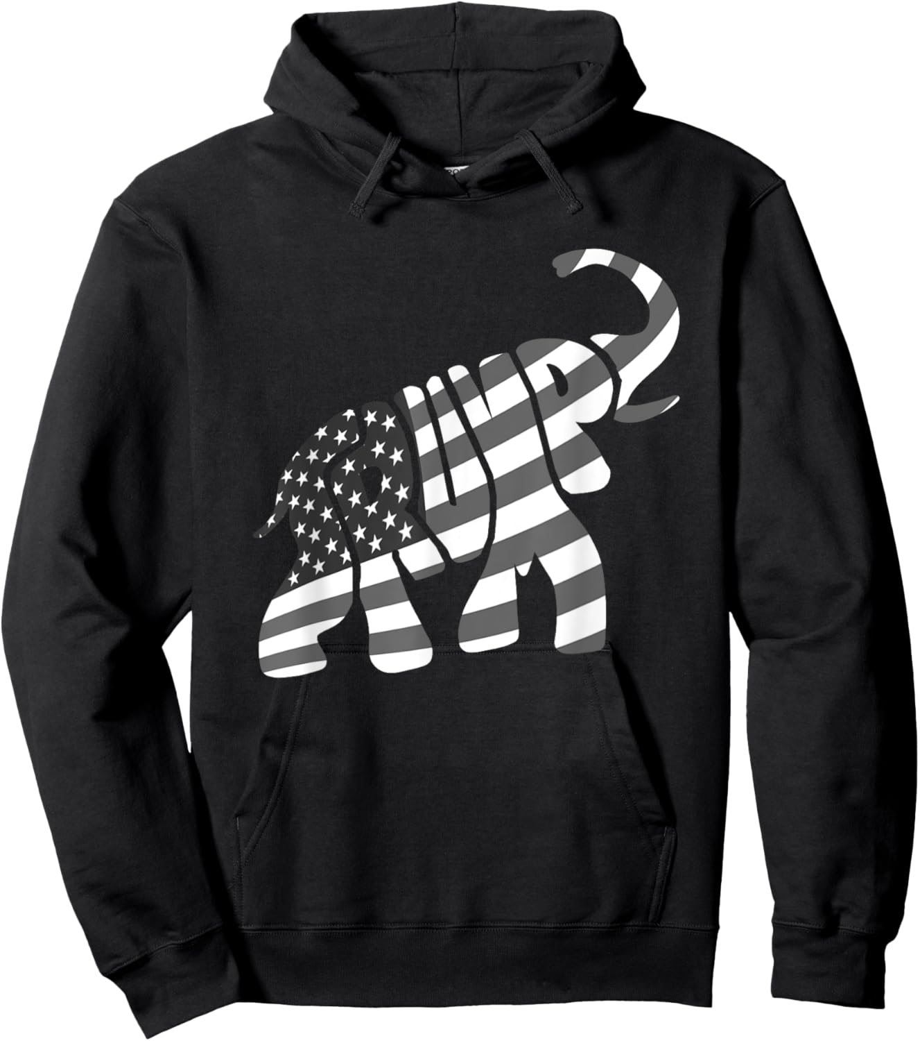 Cute Trump Gift | Proud American Flag Elephant Women Hoodie - Hoodie | Black