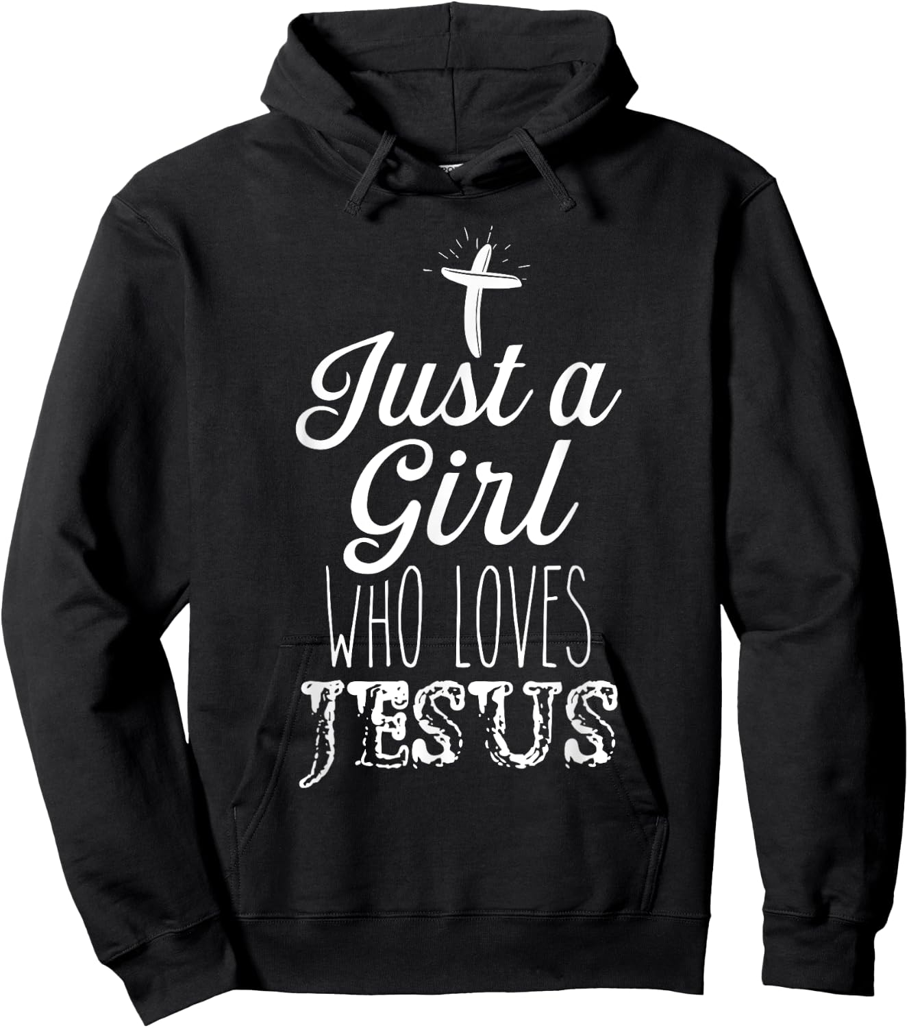 Just a Girl Who Loves Jesus Christian Religious Born-Again Hoodie - Hoodie | Black