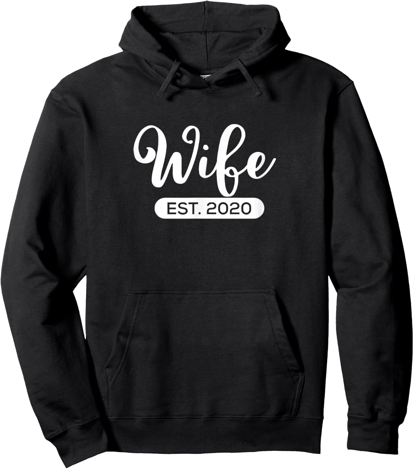 Family Woman Est. 2020 Married This Year Bride and Groom Hoodie - Hoodie | Black