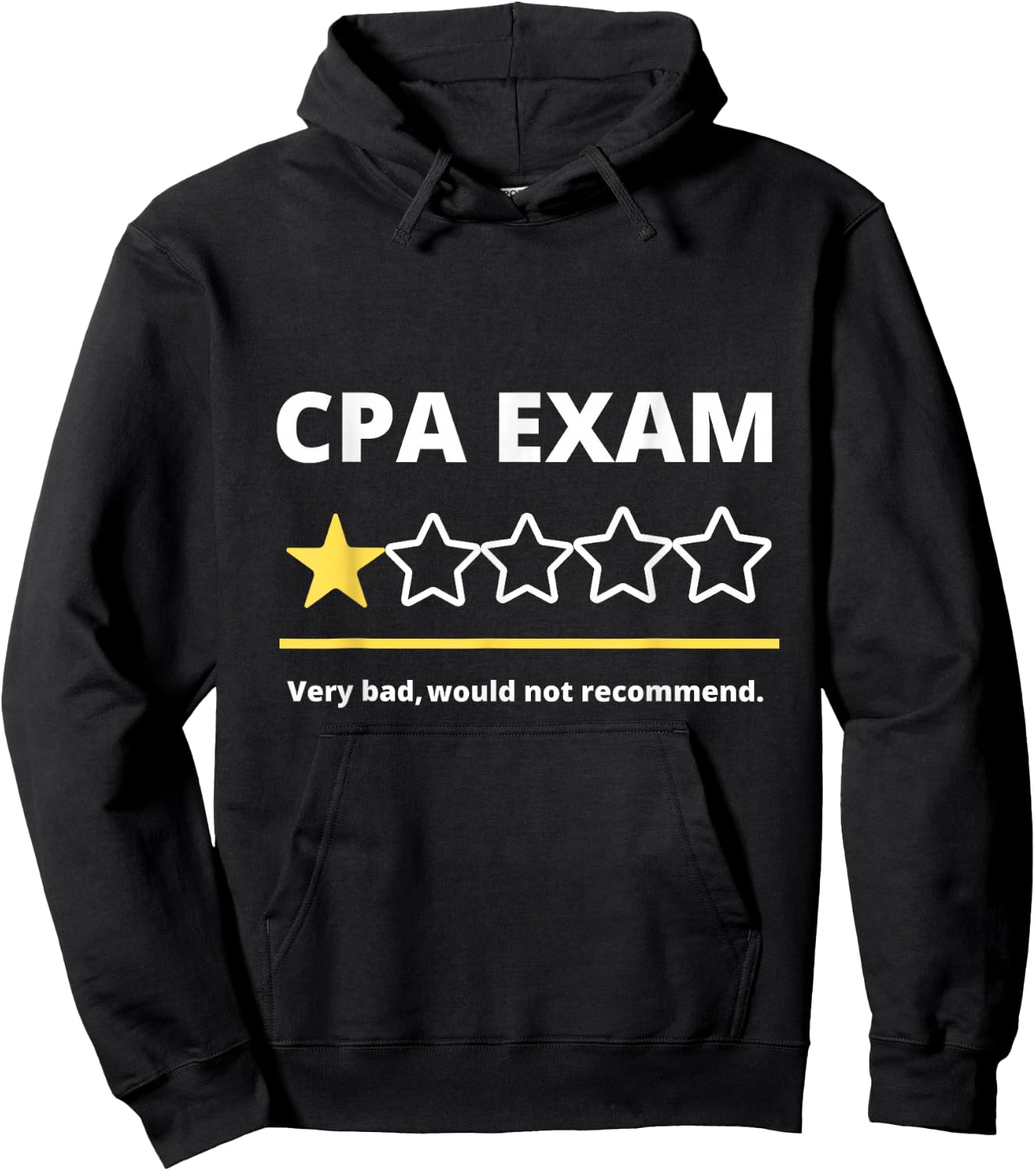 Funny CPA Exam Accountant women gift One Star Hoodie - Hoodie | Black