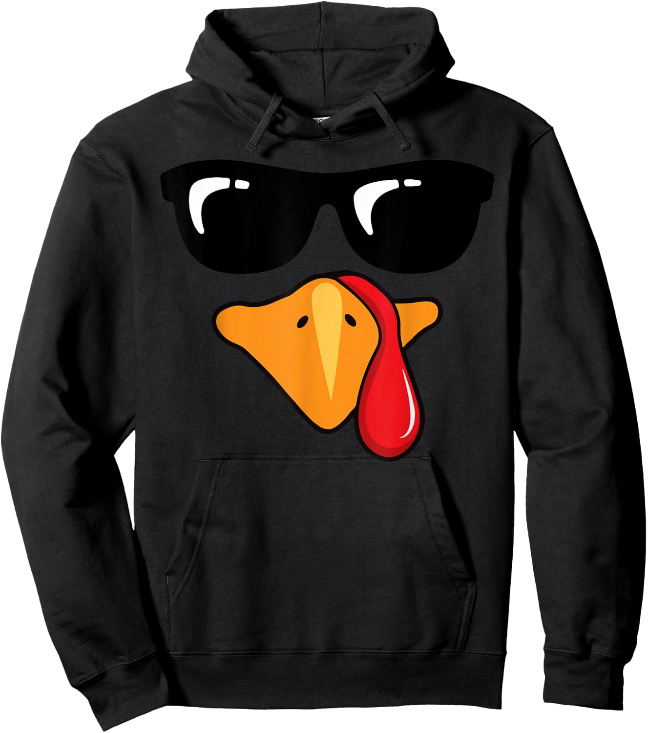 Coolest Turkey Face Funny Thanksgiving Day for Kids Hoodie - Hoodie | Black
