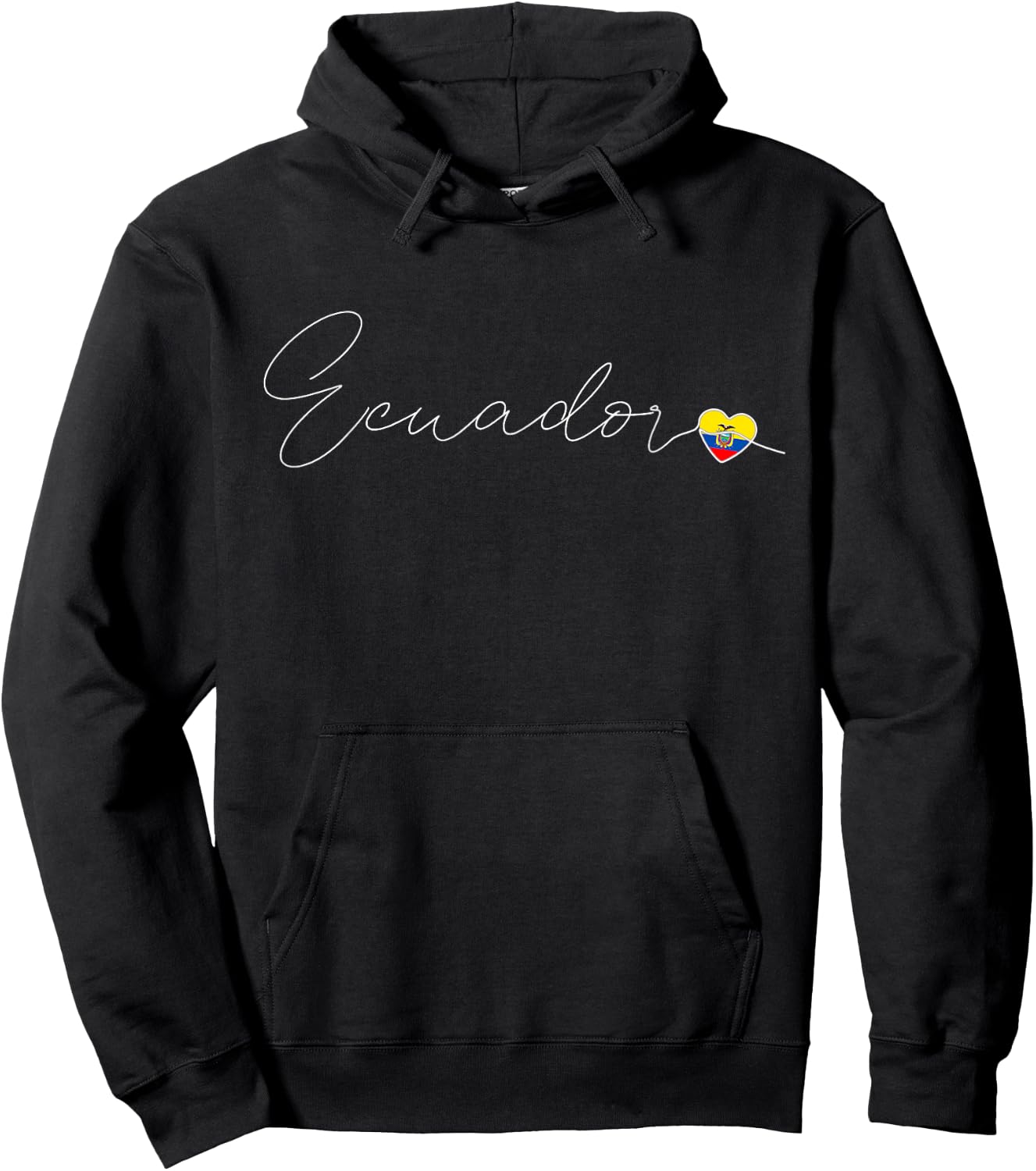 Ecuador Simple Love Ecuadorian Flag Heart on Ecuador Hoodie - Hoodie | Black