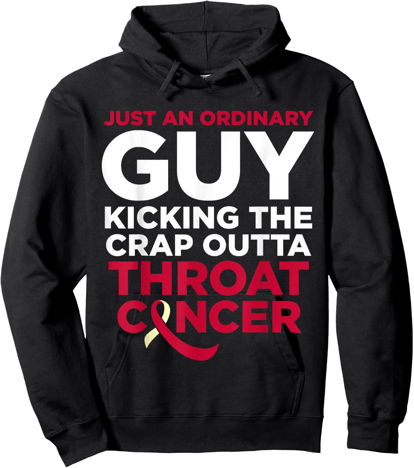 Throat Cancer Fighter Quote - Gift Cancer Patient Male Hoodie - Hoodie | Black