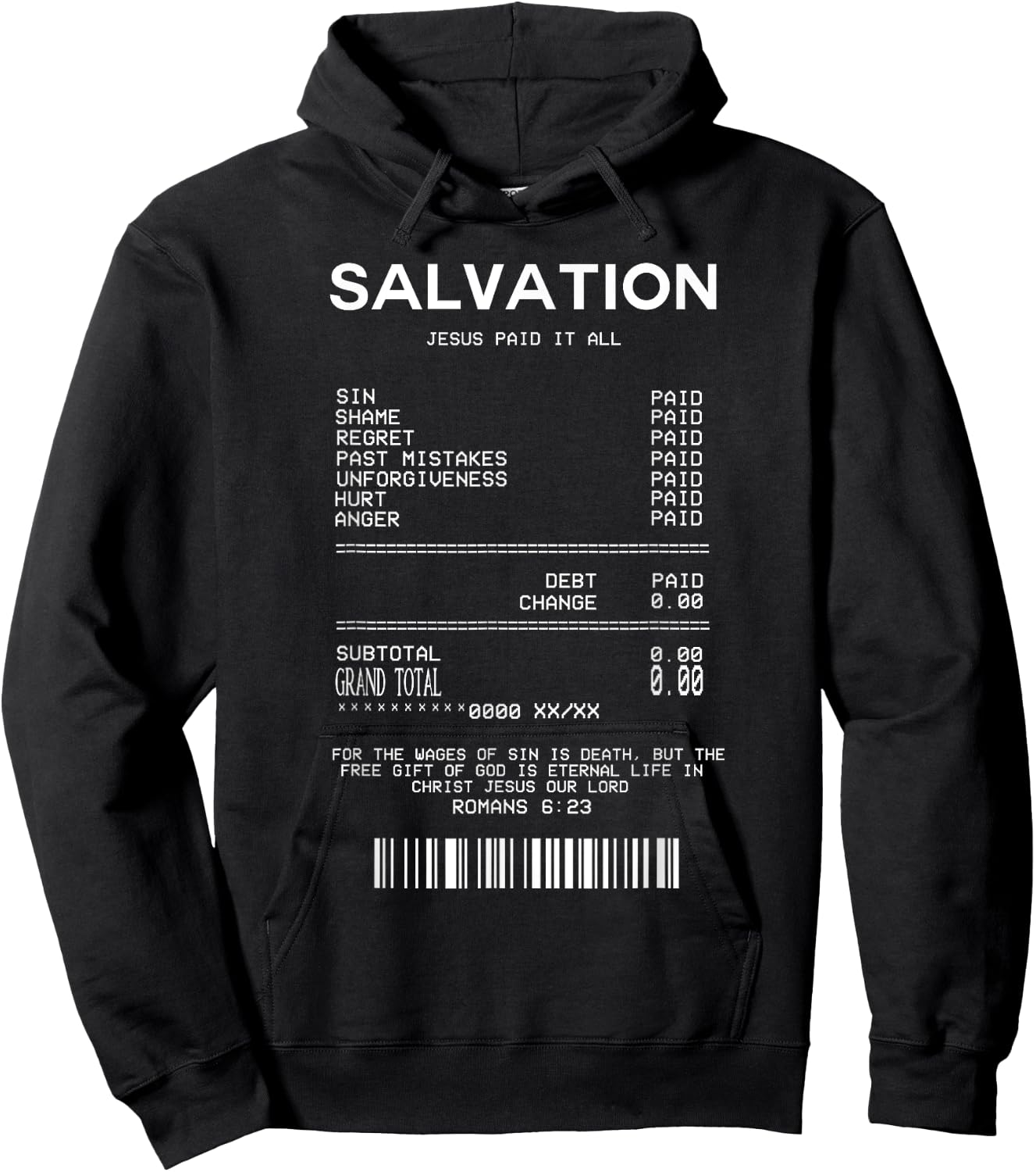 Salvation Jesus Paid It All - Christian Hoodie - Hoodie | Black