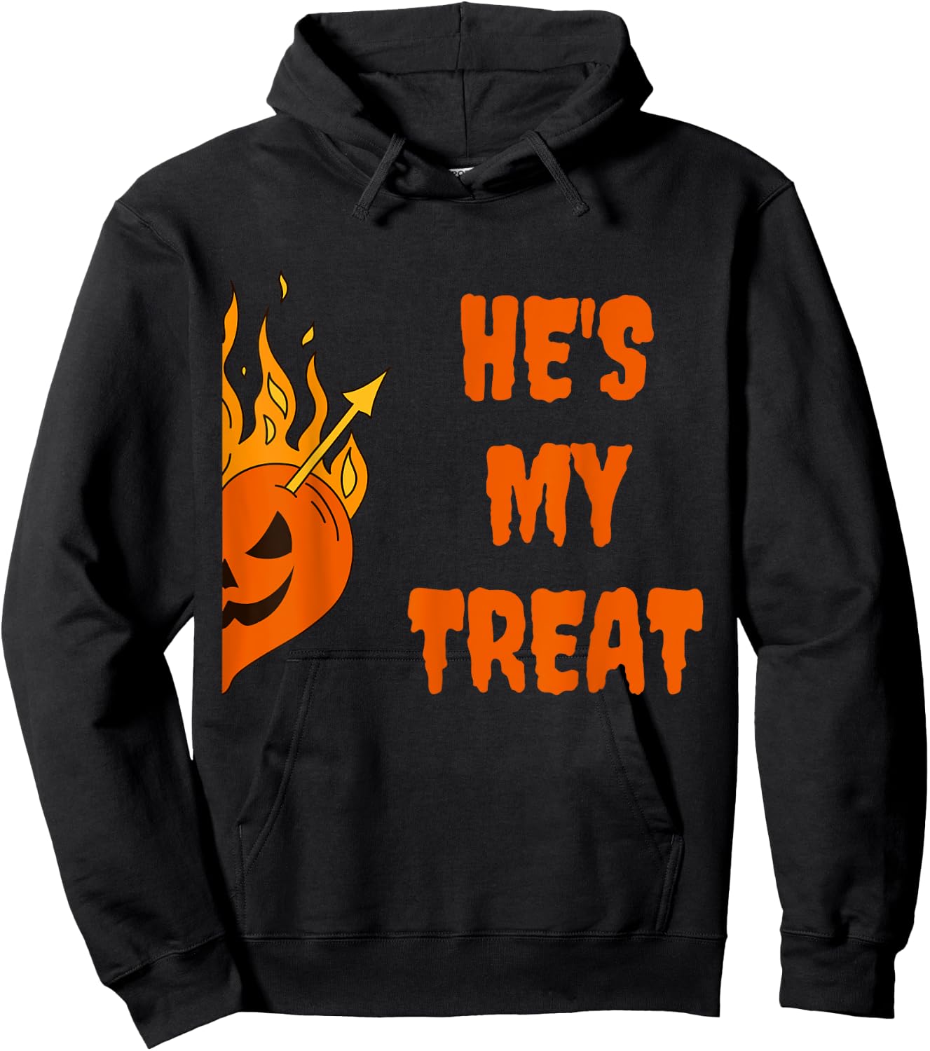 He's My Treat She's My Trick Halloween Matching Set Couples Hoodie - Hoodie | Black
