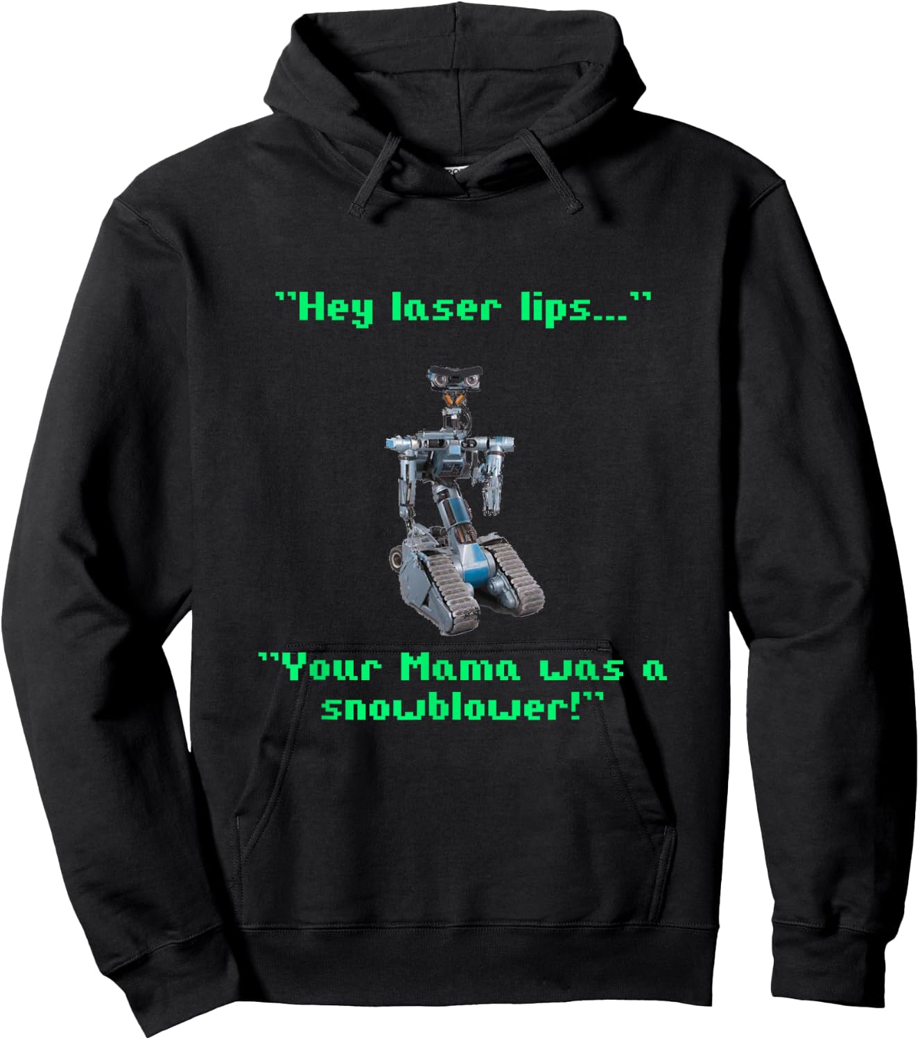 Funny 80s Sarcasm Robotics 5 Johnny Novelty Hoodie - Hoodie | Black