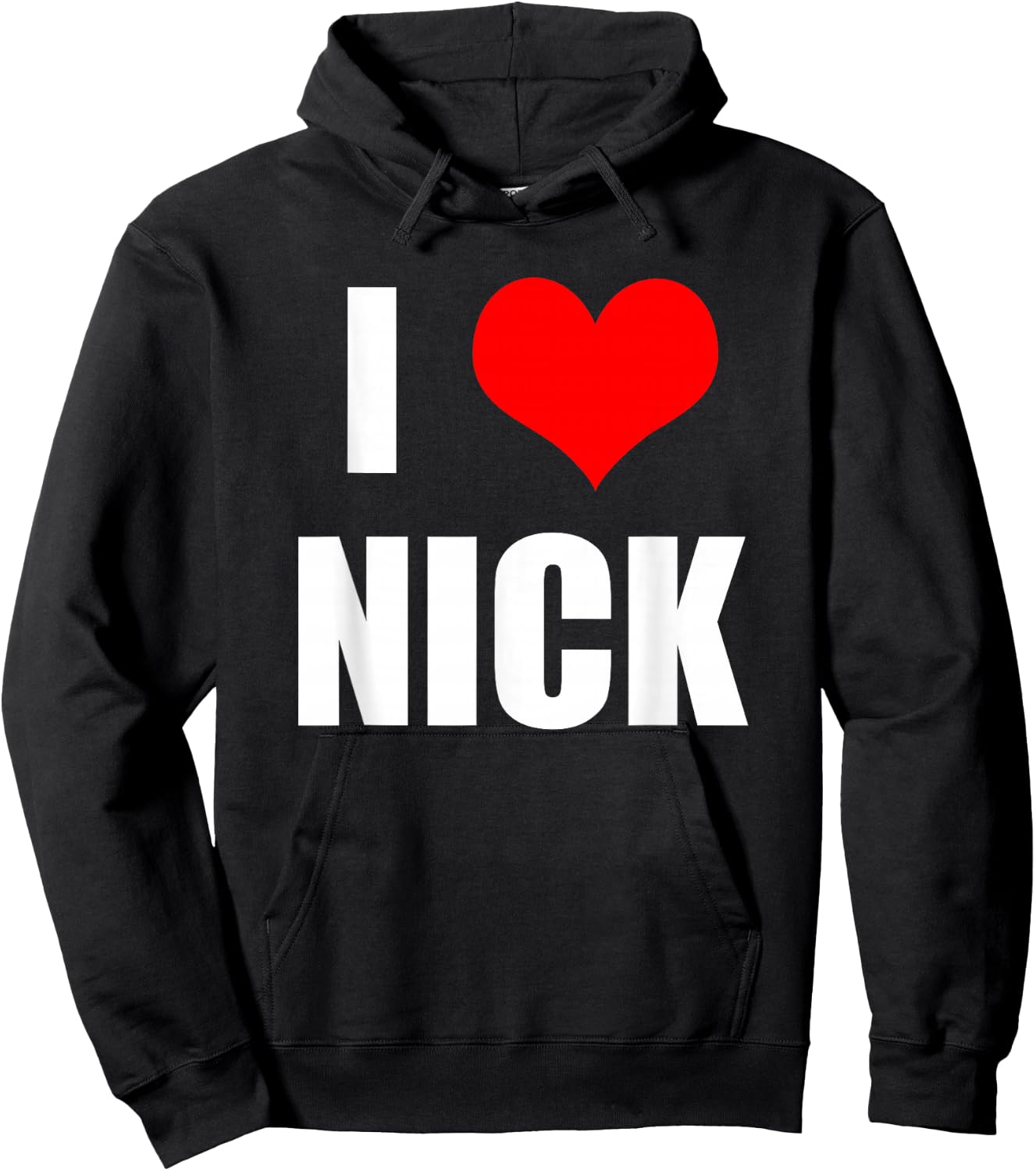 I Love Nick - Heart Hoodie - Hoodie | Black