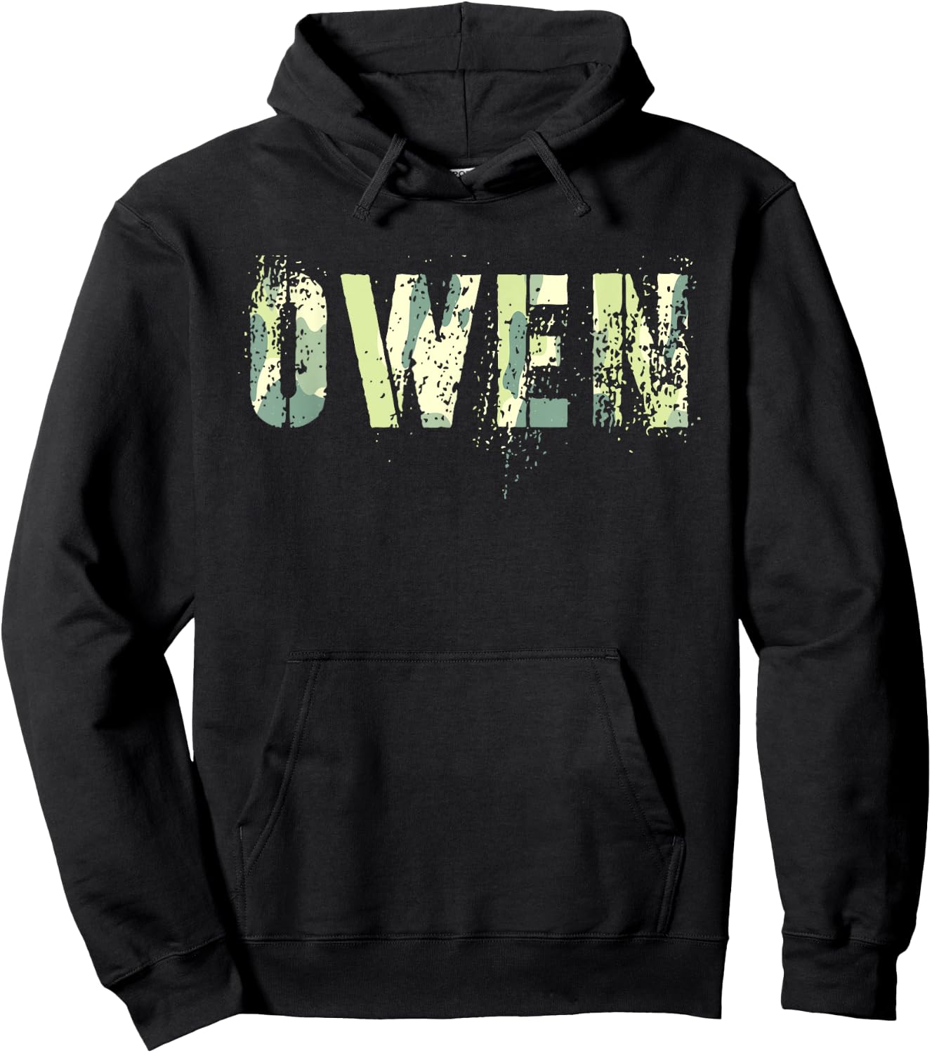 Personalized Name OWEN Camo Boy Military Birthday Father Son Hoodie - Hoodie | Black