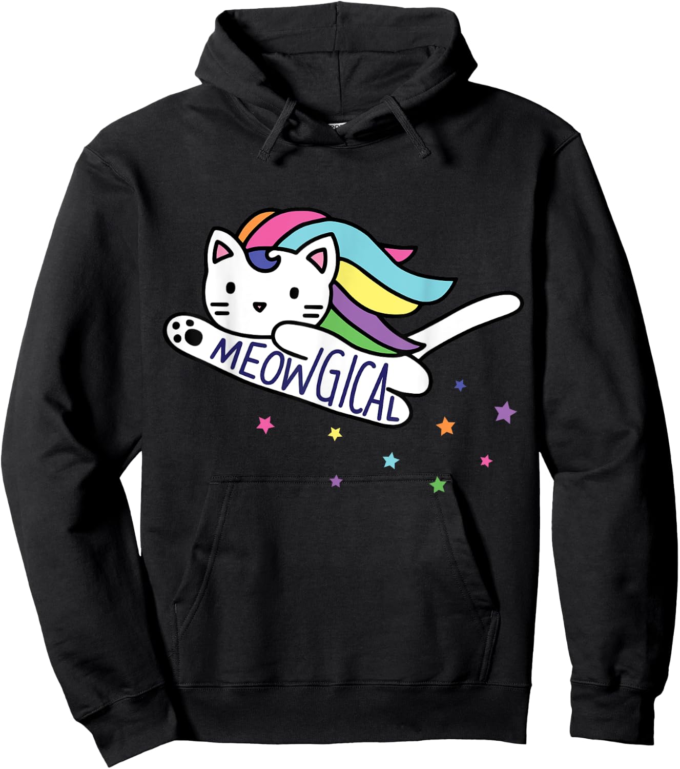 Meowgical Caticorn Cat Unicorn Kittycorn Hoodie - Hoodie | Black