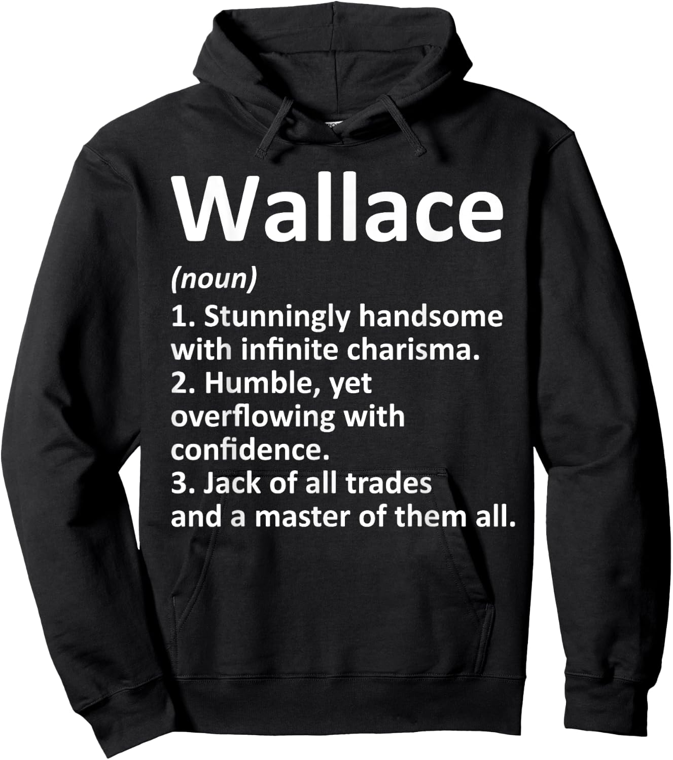 WALLACE Definition Funny Surname Family Birthday Reunion Hoodie - Hoodie | Black