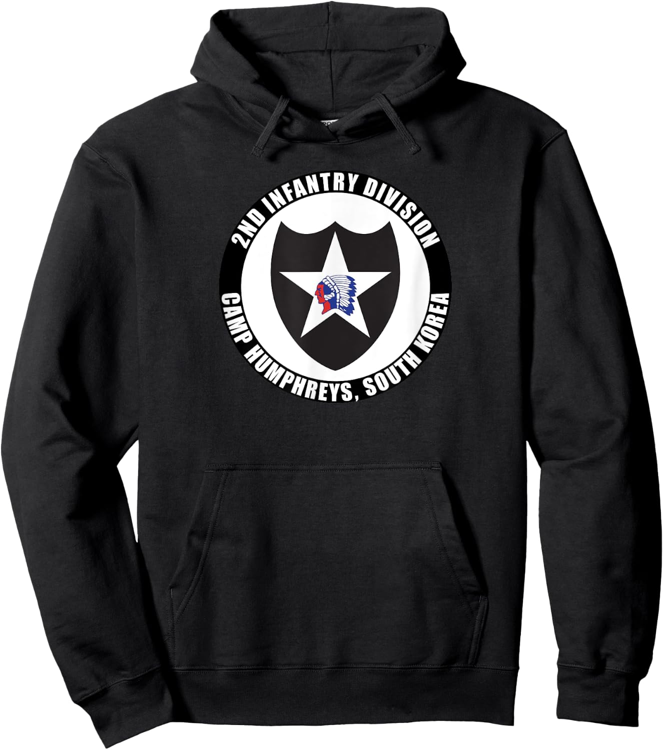 2nd Infantry Division Camp Humphreys Korea Emblem Veteran Hoodie - Hoodie | Black