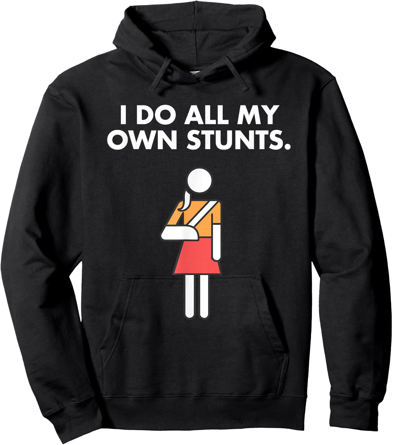 Get Well Funny Injury Arm, Broken Arm I do my own stunts Hoodie - Hoodie | Black