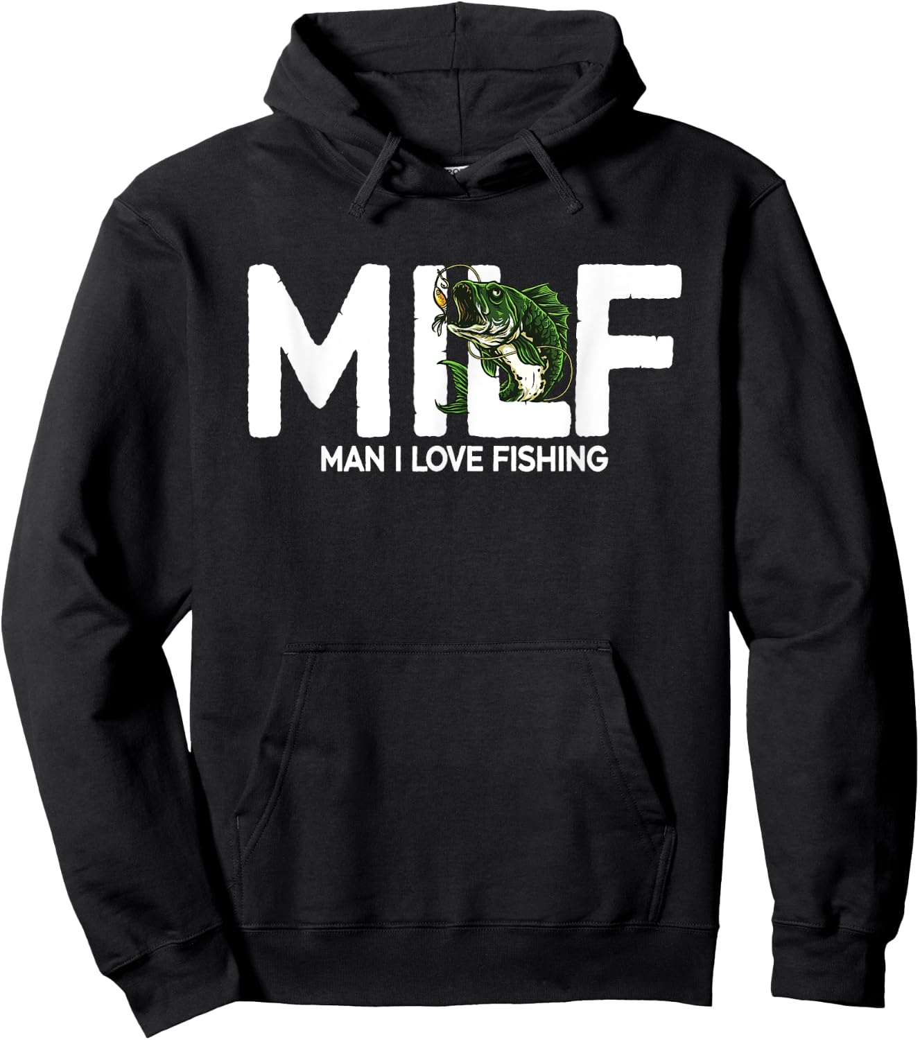 MILF Man I Love Fishing | Funny Fishing Fishermen Men Women Hoodie - Hoodie | Black