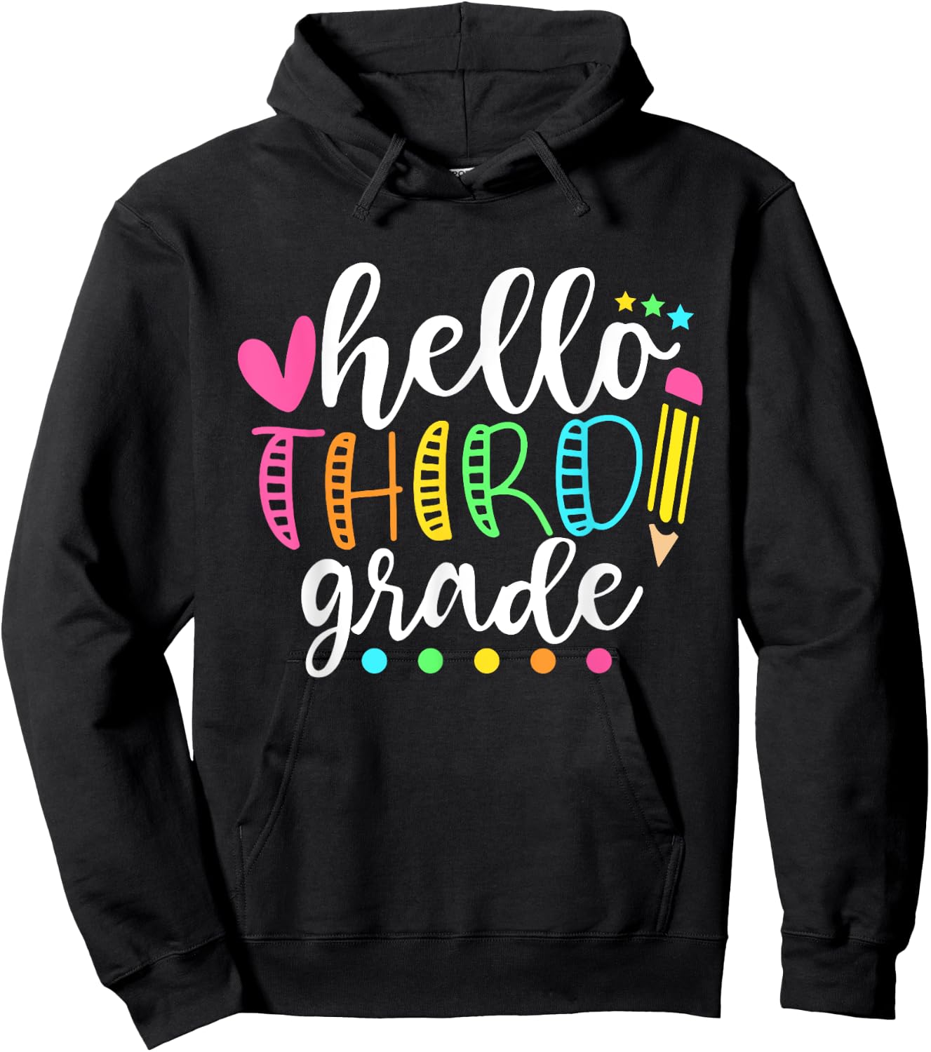 Hello Third Grade Shirt Team 3rd Grade Back to School Hoodie - Hoodie | Black