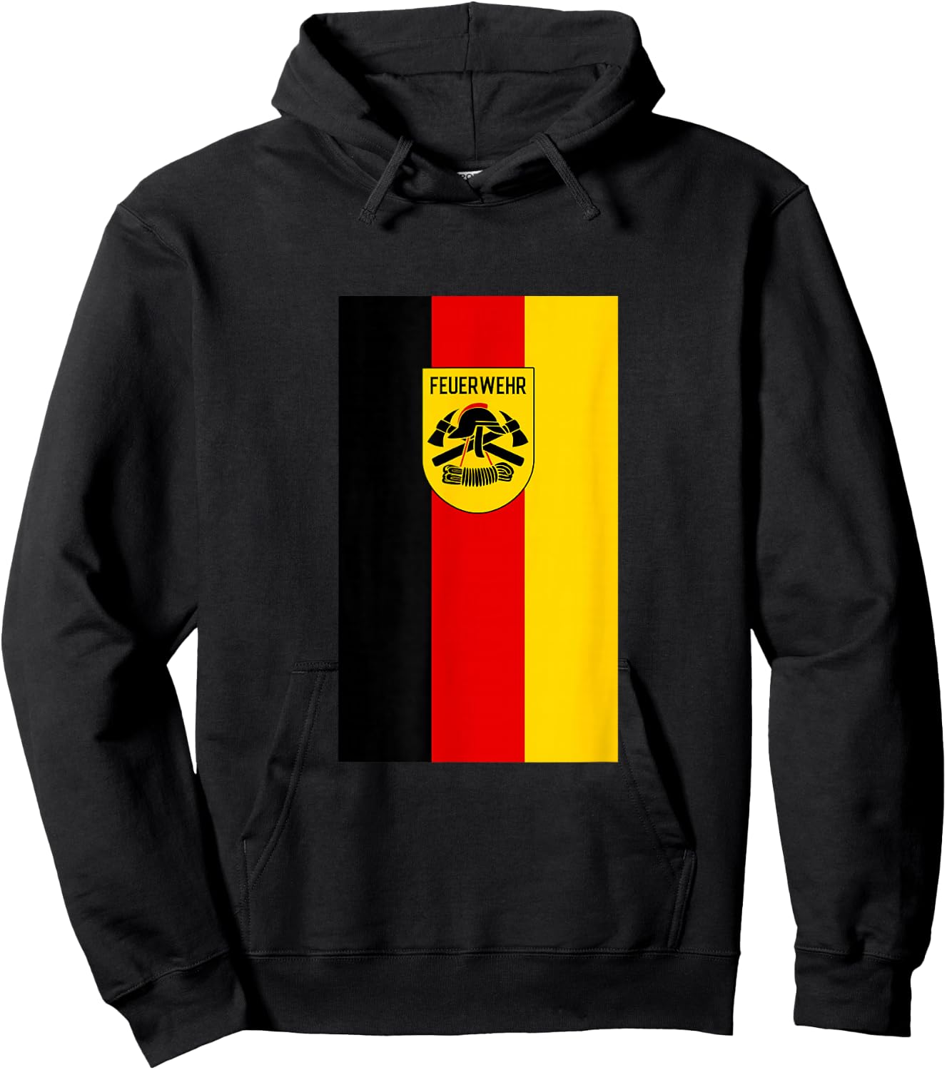 German Fire Rescue Department Fireman Uniform Flag Hoodie - Hoodie | Black