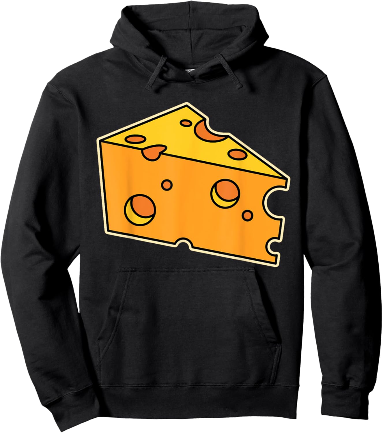Funny Big Sliced Swiss Cheese Lover Gift Women Kids Hoodie - Hoodie | Black