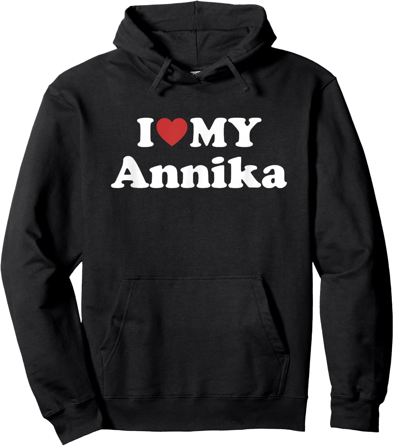 I Love My Annika First Name Matching Couple Outfit Hoodie - Hoodie | Black