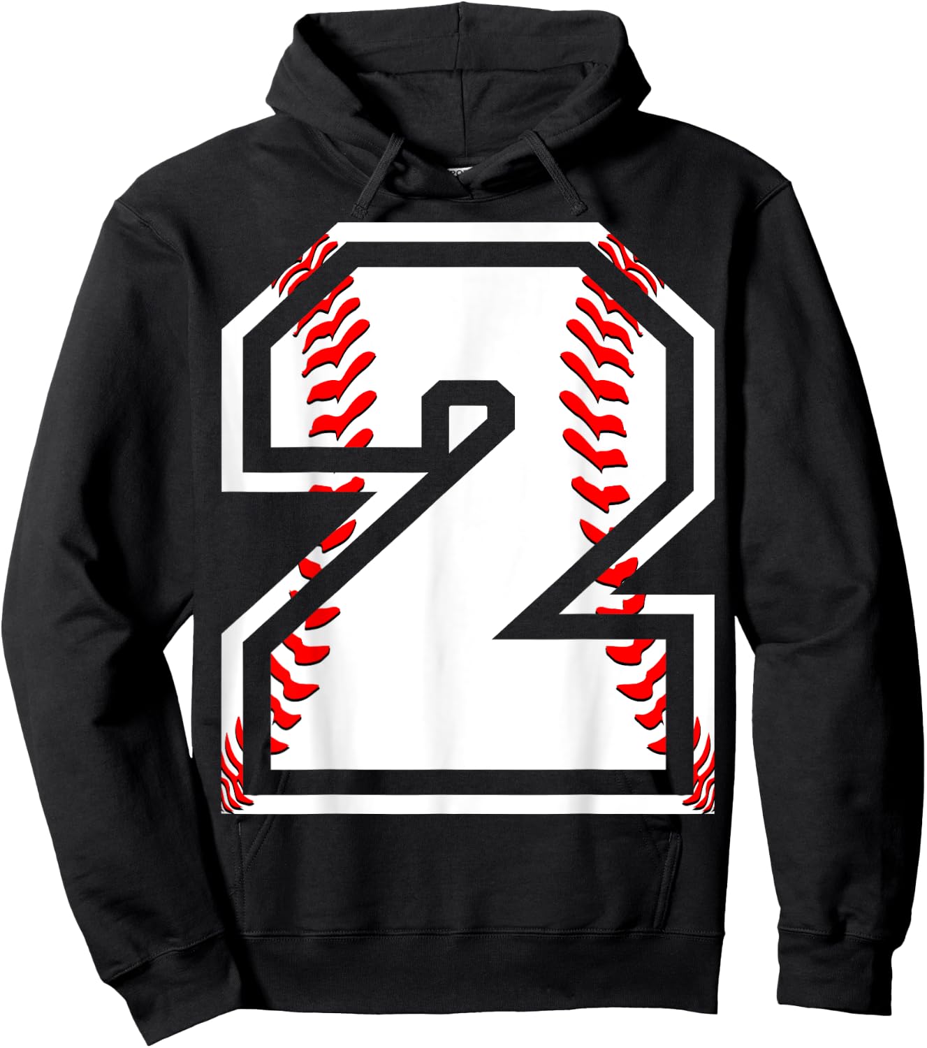Kids 2nd Birthday Sports Gift - Number 2 Baseball Theme Gift Hoodie - Hoodie | Black
