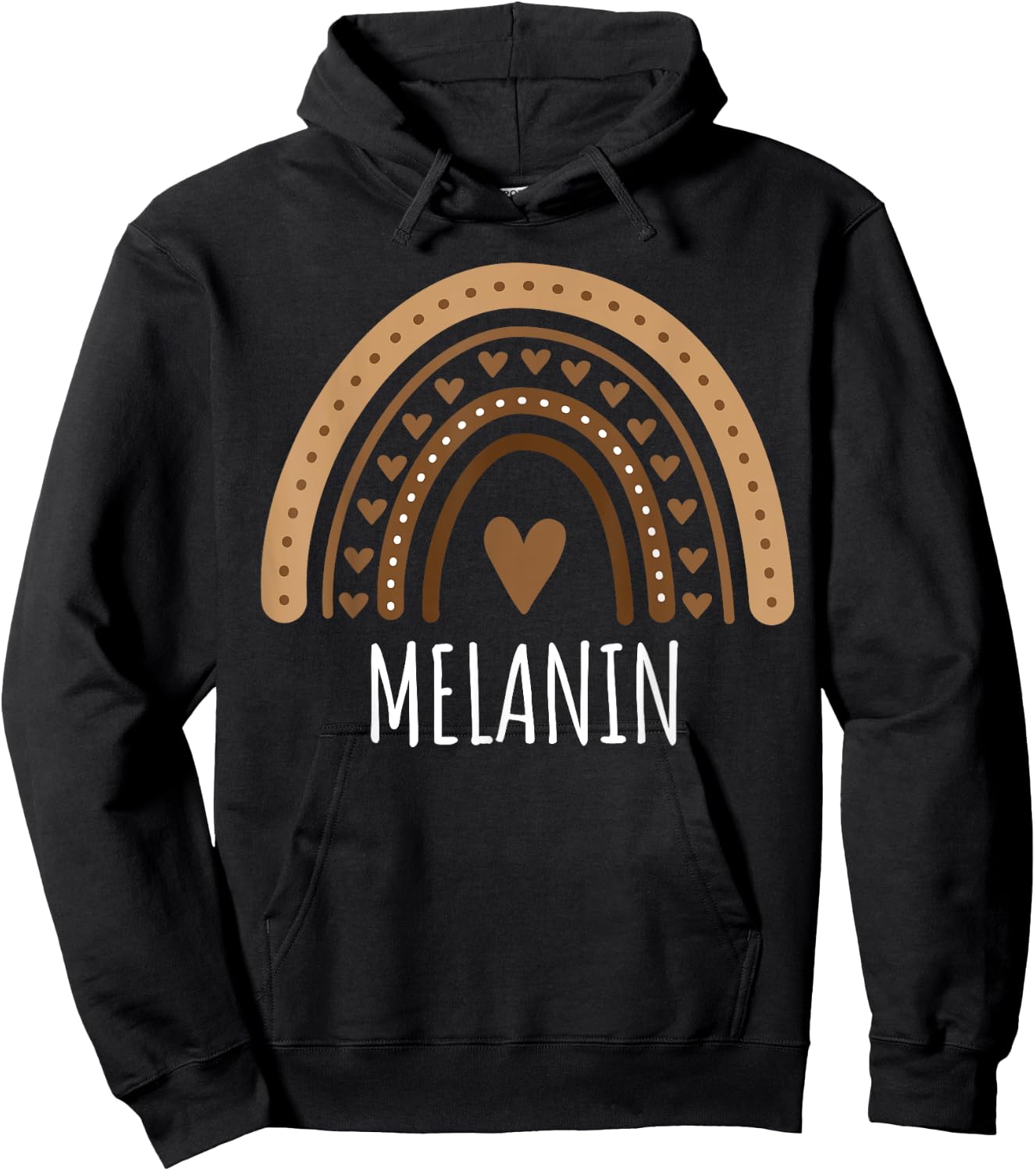 Melanin Rainbow Heart BHM girls Black History Month Hoodie - Hoodie | Black