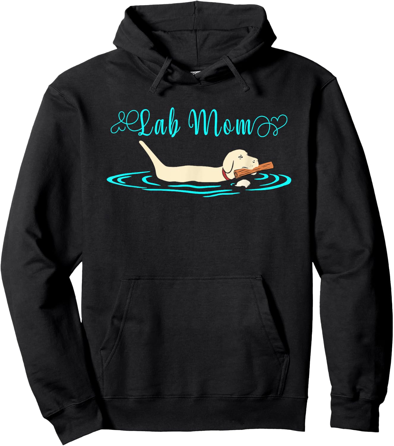 Lab Mom Yellow Labrador Retriever - Lab Dog Lover Men Women Girls Kids Hoodie - Hoodie | Black