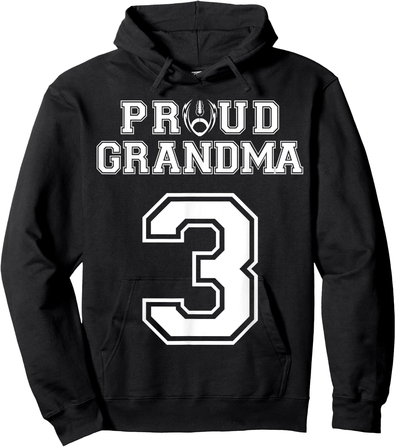 Custom Proud Football Grandma Number 3 Personalized Women Hoodie - Hoodie | Black