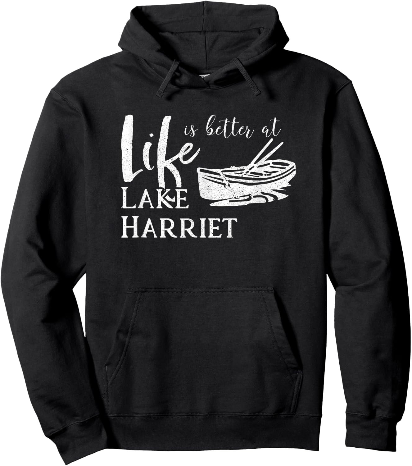 Lake Harriet Minnesota Life is Better Hoodie - Hoodie | Black