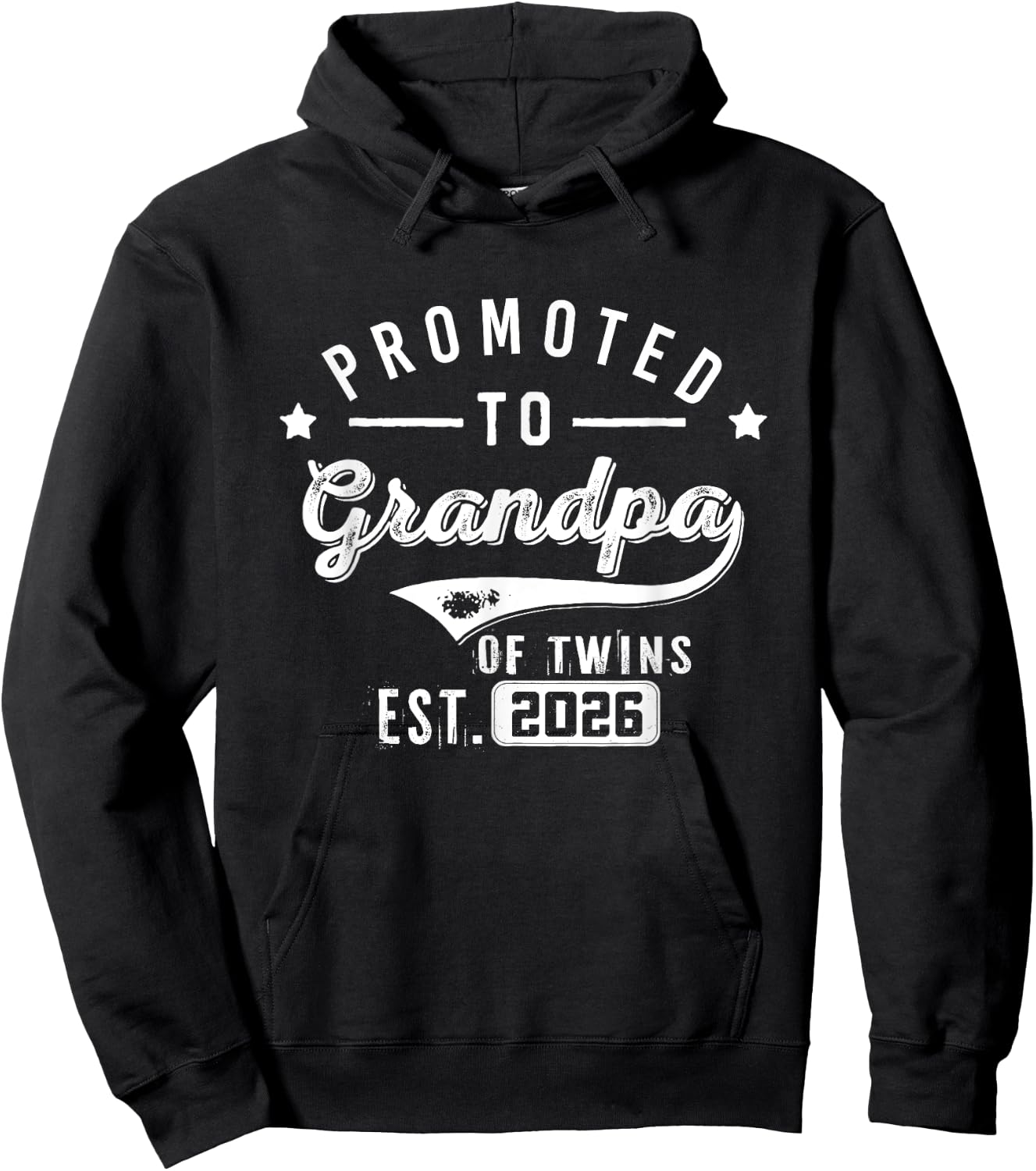 Promoted To Grandpa Of Twins Est 2026 Baby Announcement Dad Hoodie - Hoodie | Black
