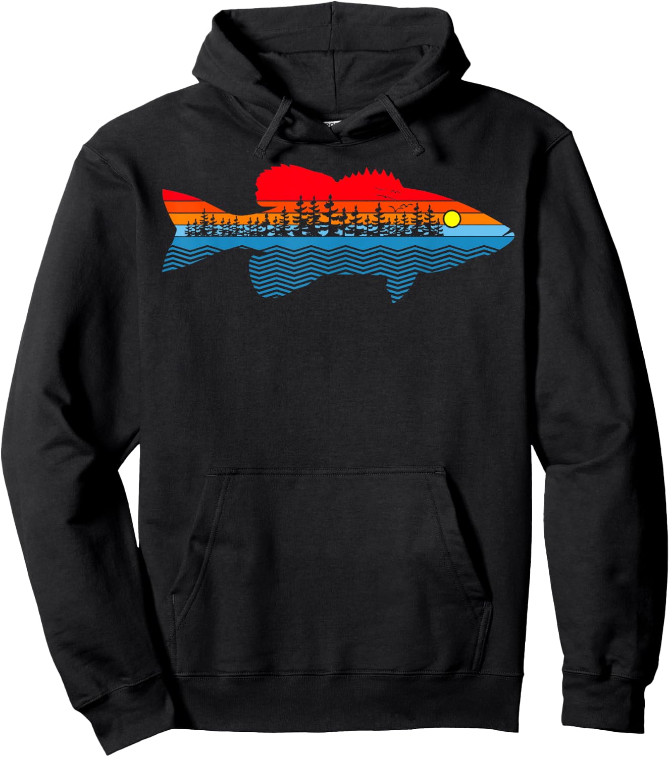 Vintage Nature Outdoor Fishing - Fisher Smallmouth Bass Hoodie - Hoodie | Black