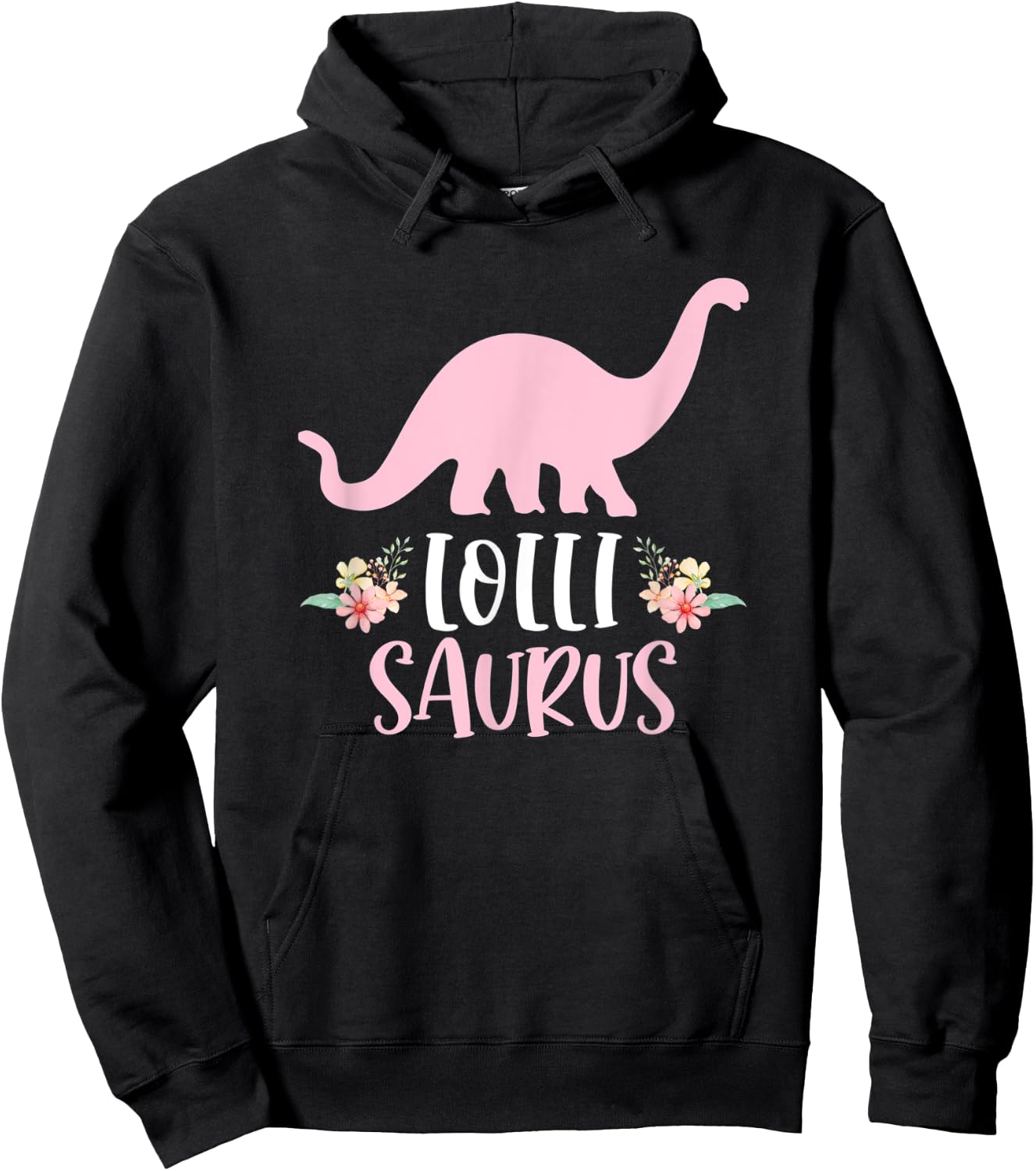 Lolli Saurus Grandma Mother's Day Thanksgiving Christmas Hoodie - Hoodie | Black