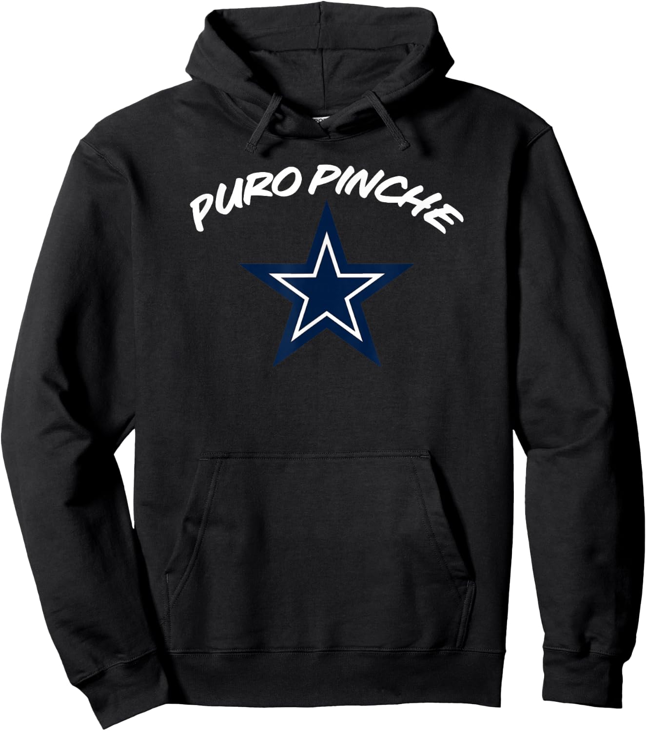 Simple “PURO PINCHE Cowboys” Graphic Hoodie - Hoodie | Black