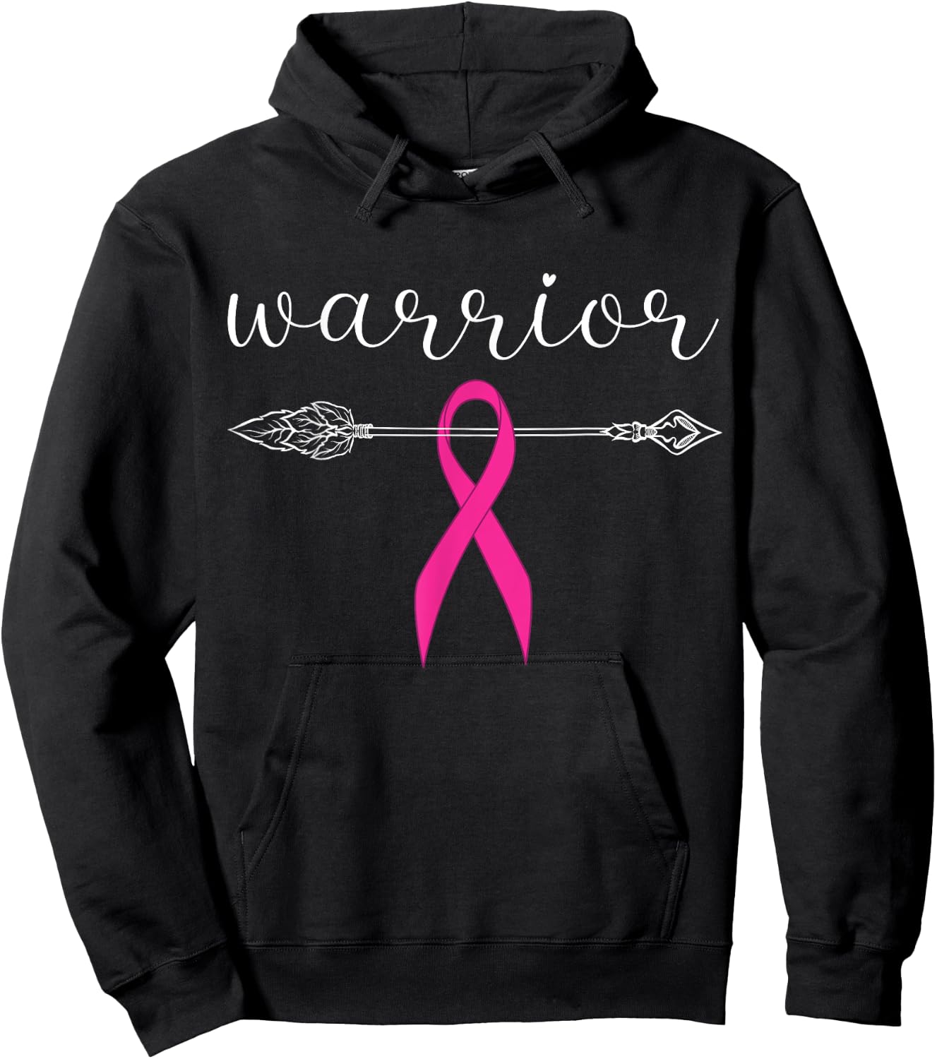 Warrior Survivor Fighter Pink Ribbon Warrior Breast Cancer Hoodie - Hoodie | Black
