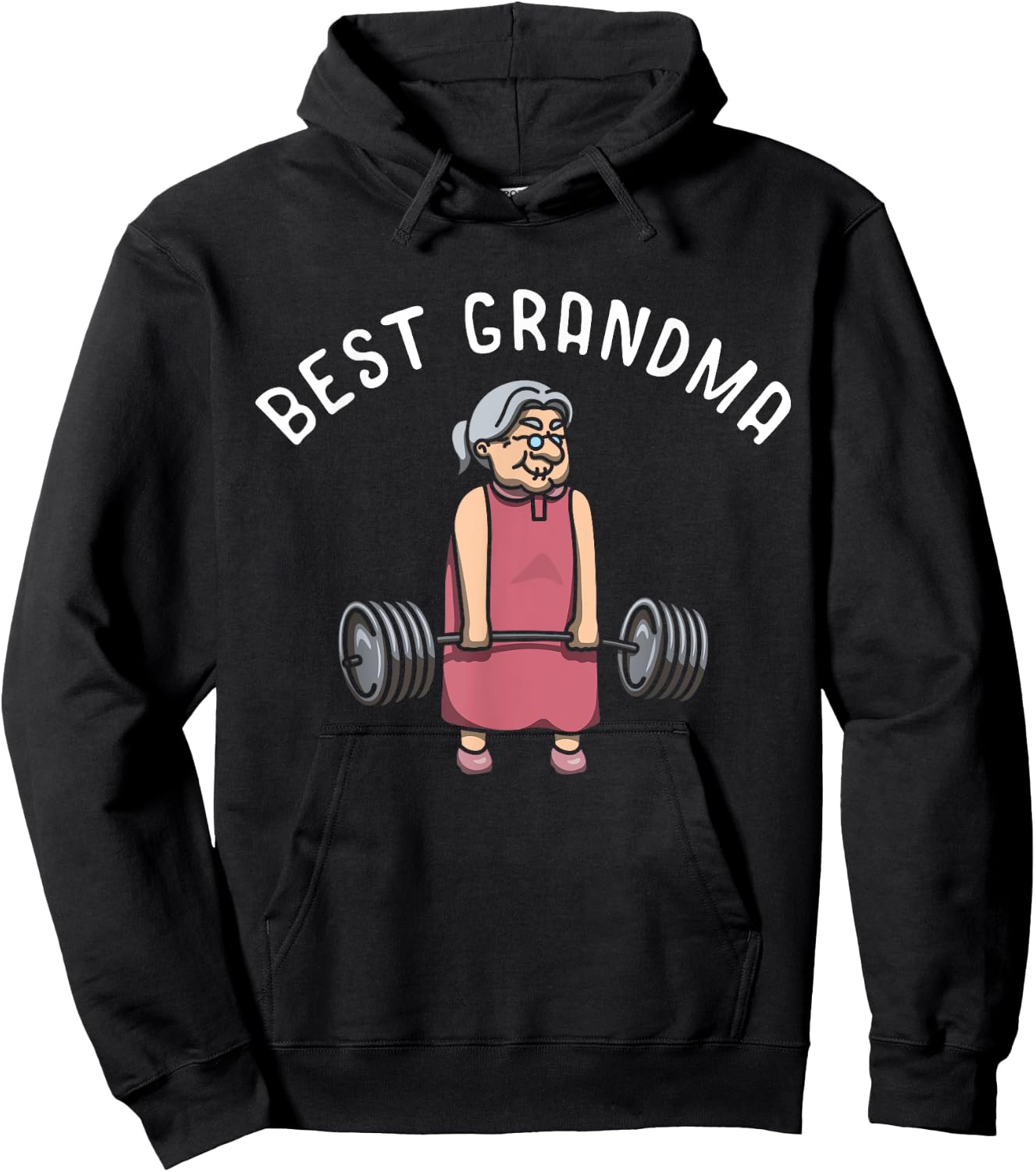 Best Grandma Weightlifter Bodybuilder Grandmother Workout Hoodie - Hoodie | Black