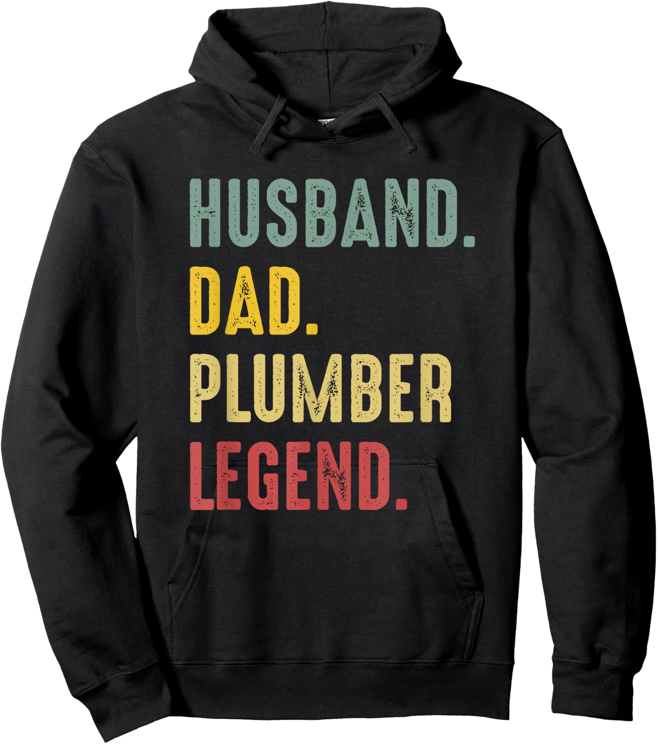 Vintage Husband Dad Plumber Legend Retro Hoodie - Hoodie | Black