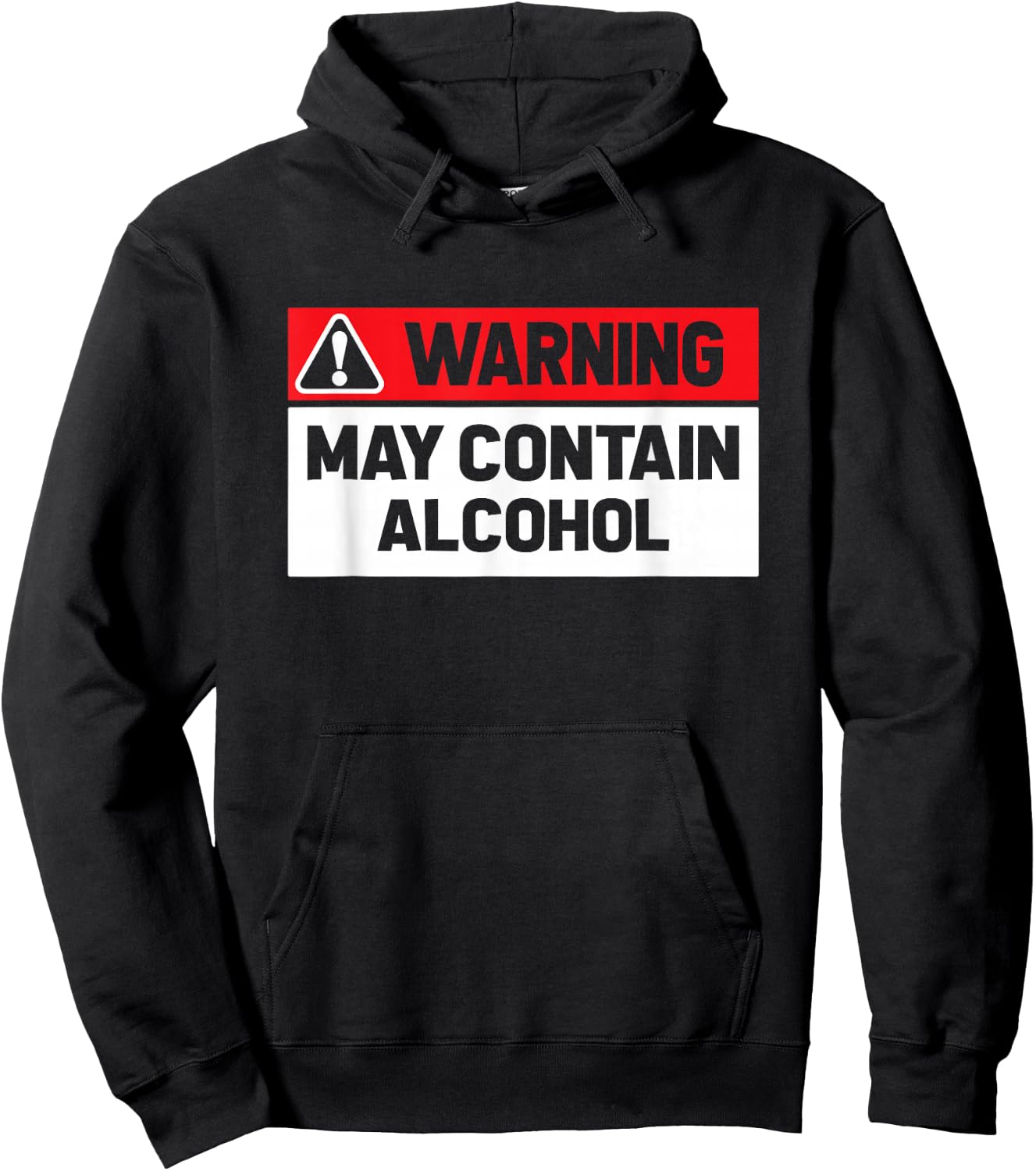 Warning May Contain Alcohol Funny Shirt Hoodie - Hoodie | Black