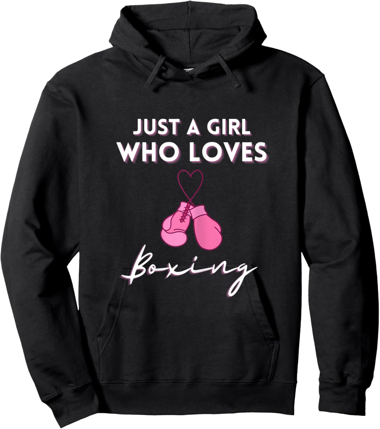 Just A Girl Who Loves Boxing Cool Girls Boxing Gloves Gifts Hoodie - Hoodie | Black