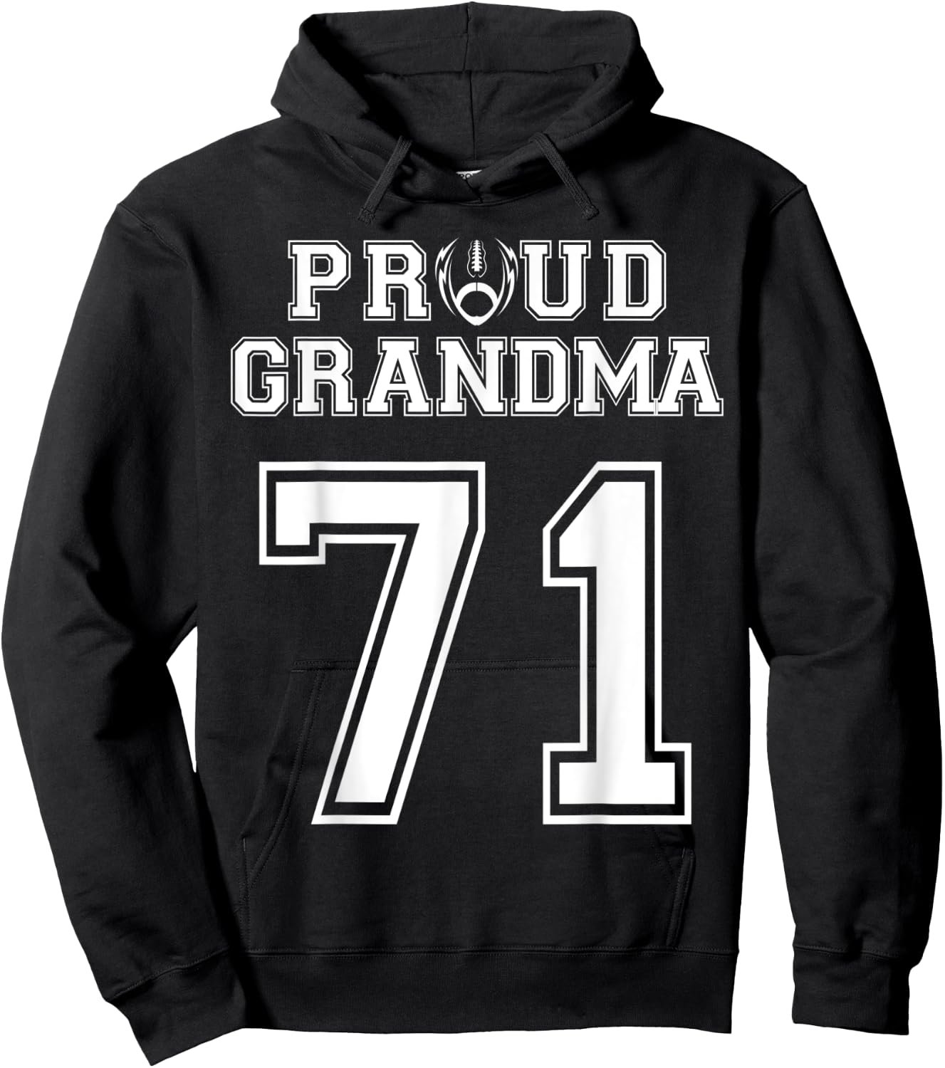 Custom Proud Football Grandma Number 71 Personalized Women Hoodie - Hoodie | Black