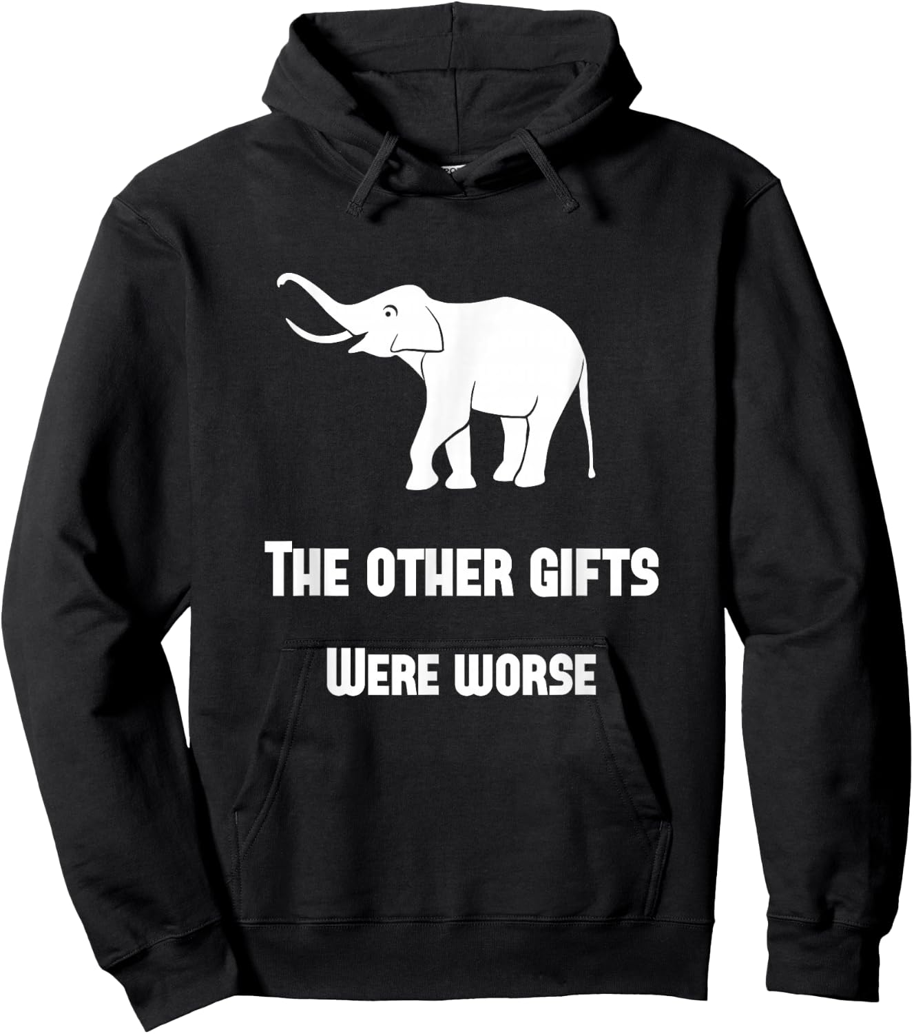 Funny White Elephant Gift Shirt Hoodie - Hoodie | Black