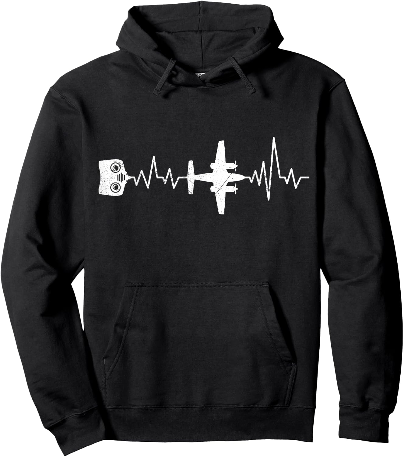 RC Aviator Heartbeat RC Aeroplane Pilot Model Plane Hoodie - Hoodie | Black