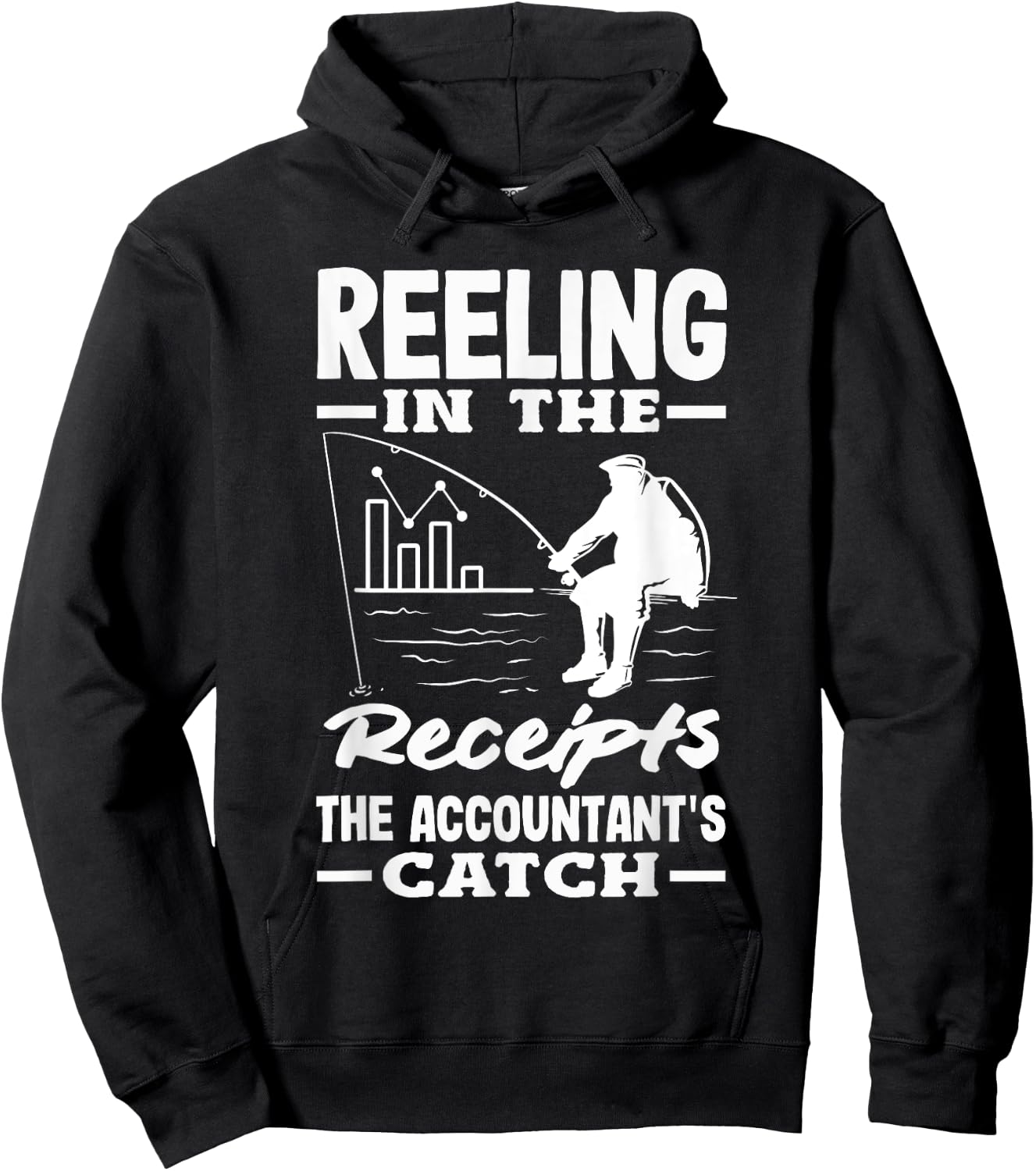 Reeling In The Receipts The Accountant's Catch Fishing Hoodie - Hoodie | Black