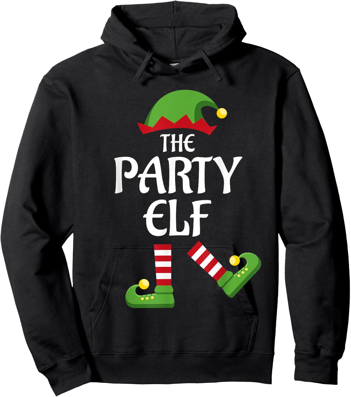 Party Elf Family Matching Group Christmas Dancing Hoodie - Hoodie | Black