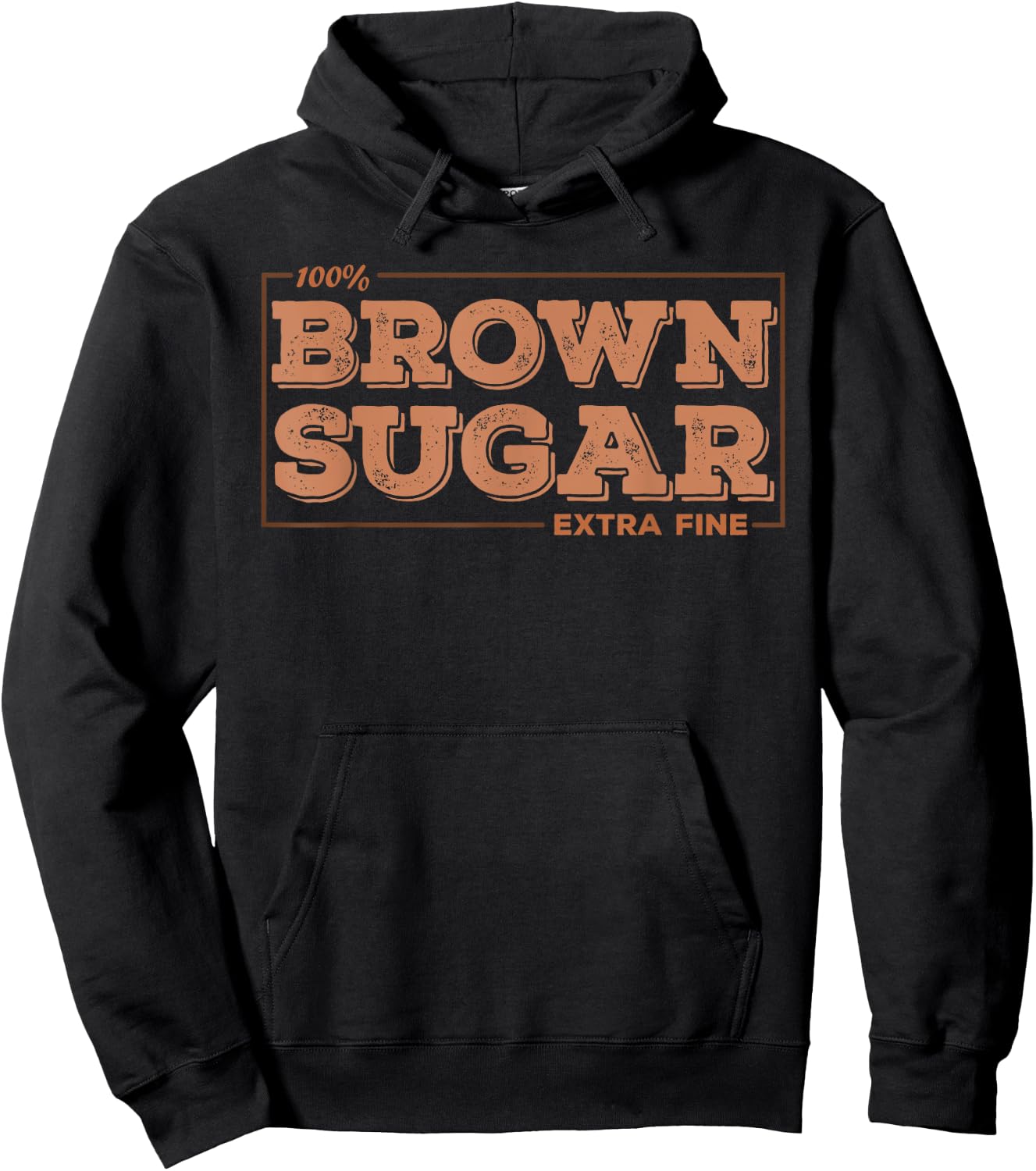 Brown Sugar 100% Extra Fine Black Afro Queen Hoodie - Hoodie | Black