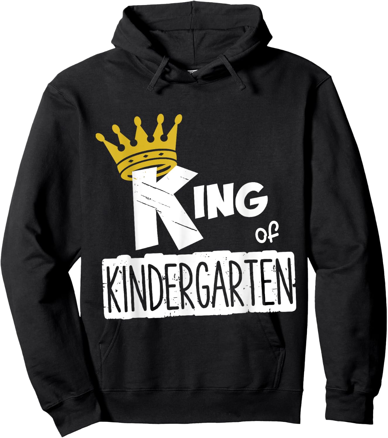 Kids King of Kindergarten Happy First Day of School Boys Hoodie - Hoodie | Black